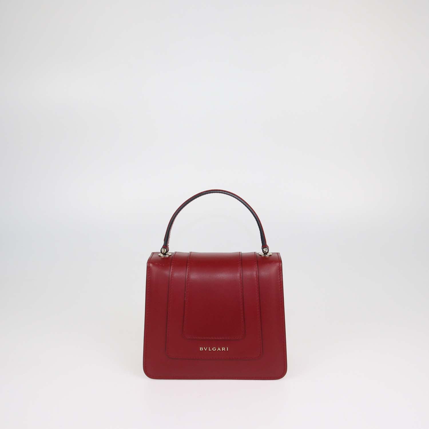 Bvlgari Red Leather Serpenti Forever Top Handle Bag