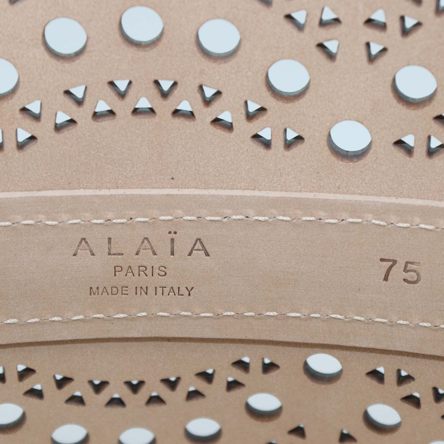 Alaia Black Leather Laser Cut Corset Belt