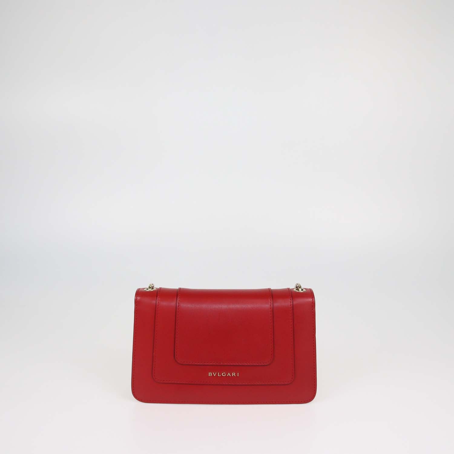 Bvlgari Red Leather Serpenti Forever Shoulder Bag
