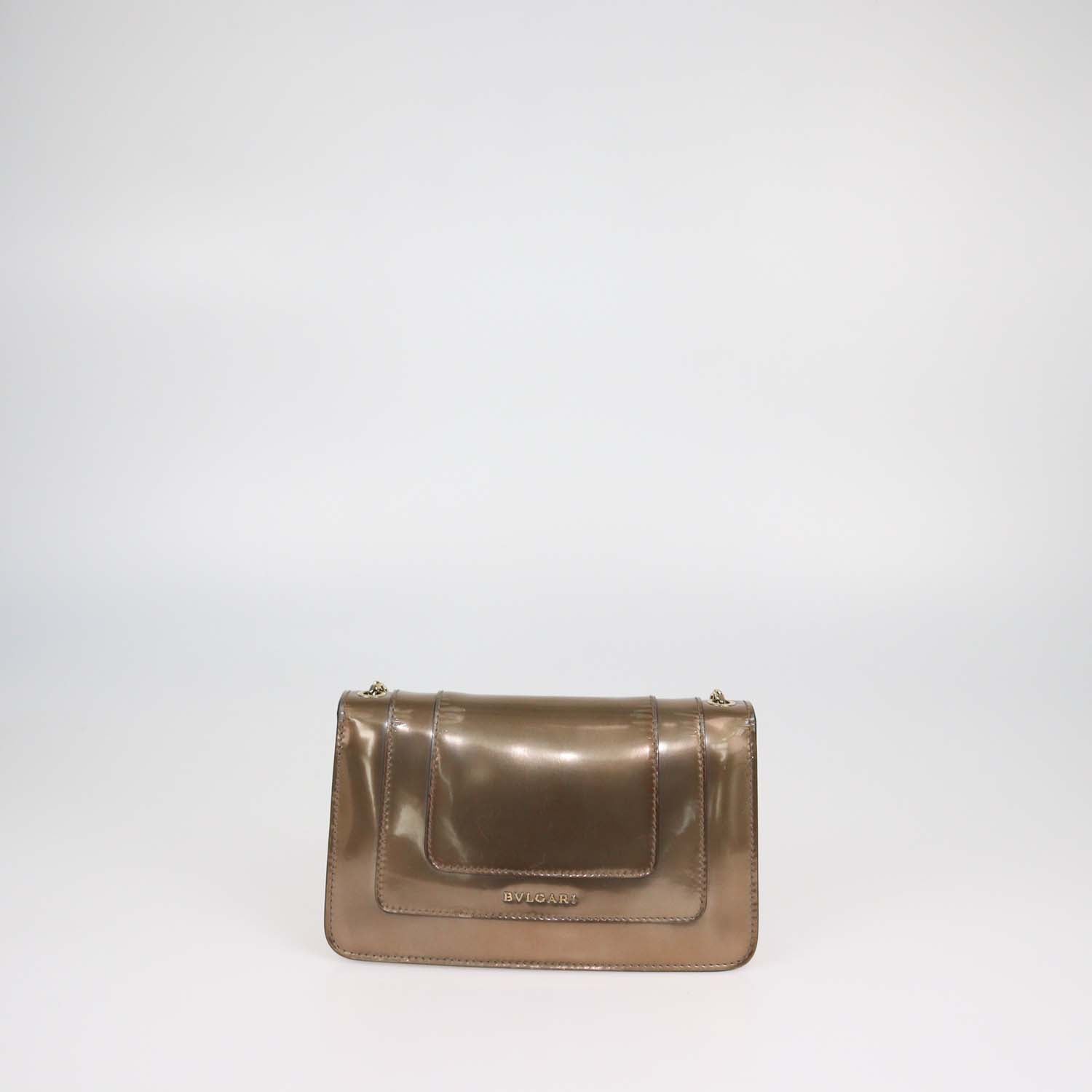 Bvlgari Bronze Patent Leather Serpenti Forever Shoulder Bag