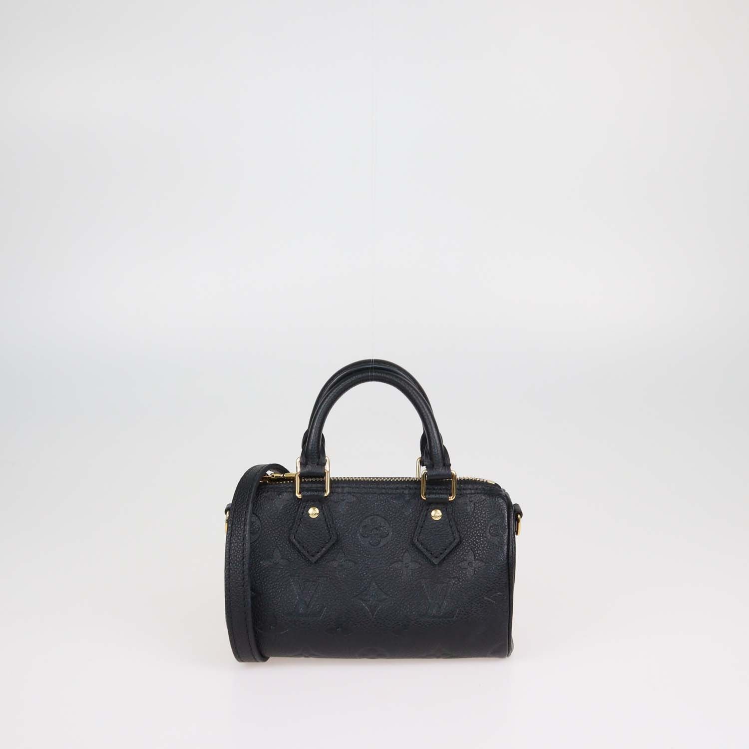 Louis Vuitton Black Monogram Empreinte Leather Nano Speedy Bag