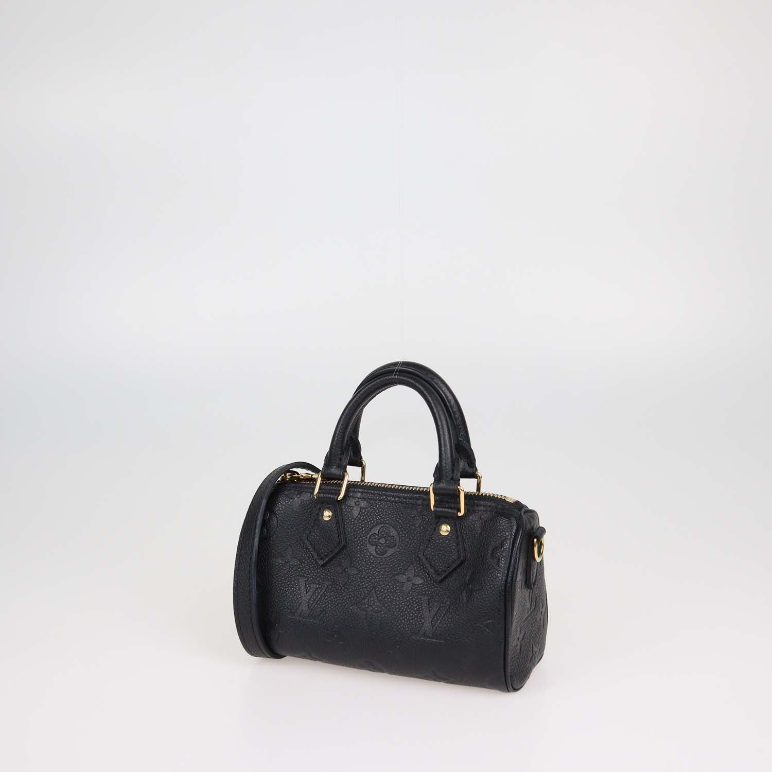 Louis Vuitton Black Monogram Empreinte Leather Nano Speedy Bag