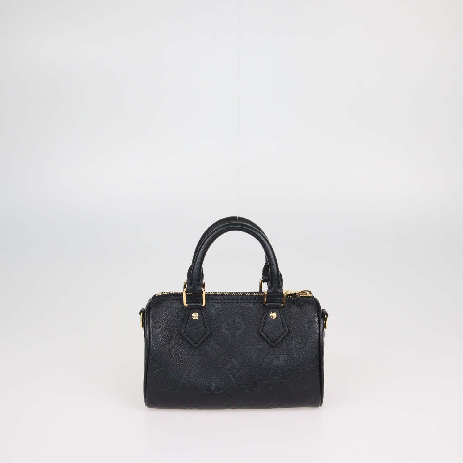 Louis Vuitton Black Monogram Empreinte Leather Nano Speedy Bag