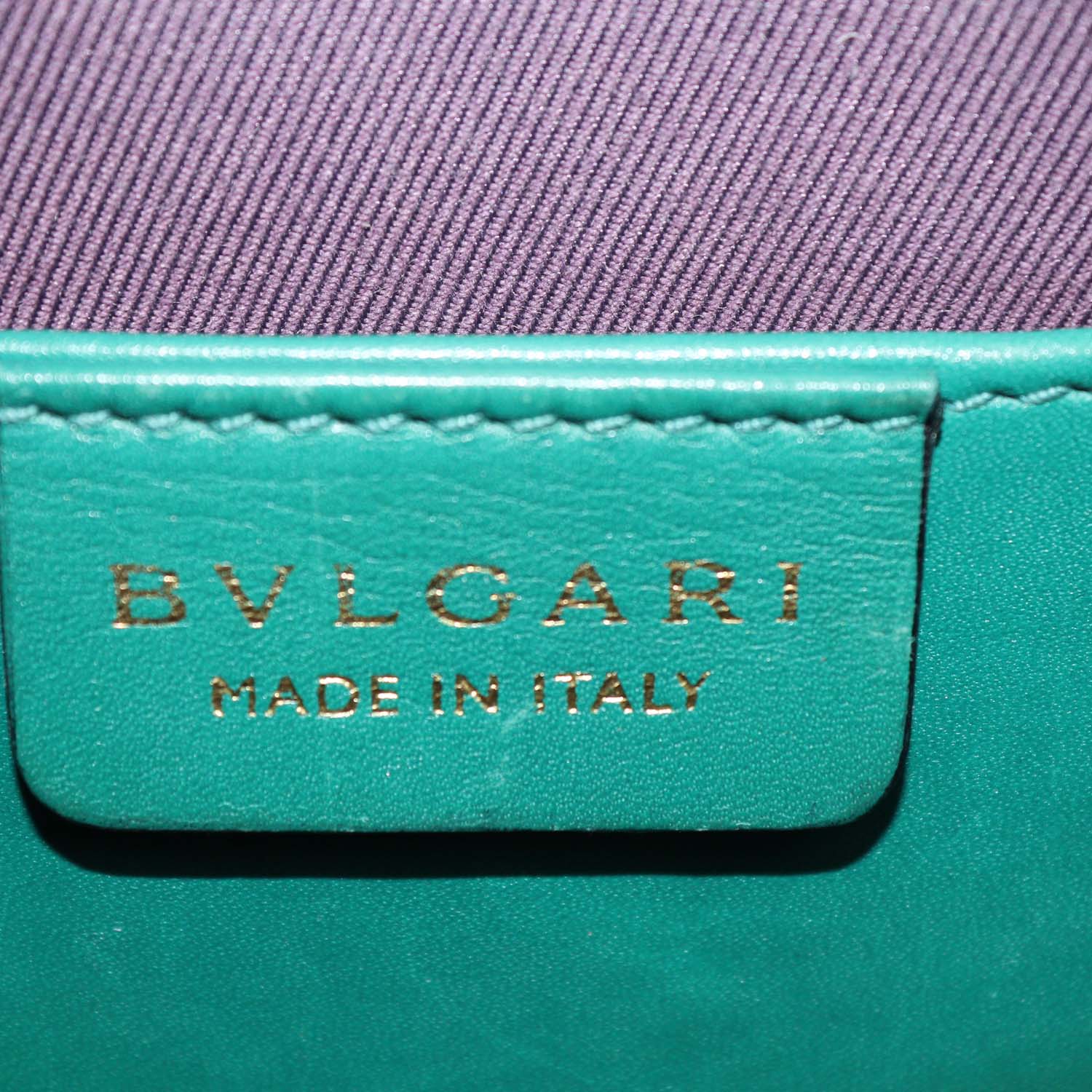 Bvlgari Green Leather Serpenti Forever Crossbody Bag