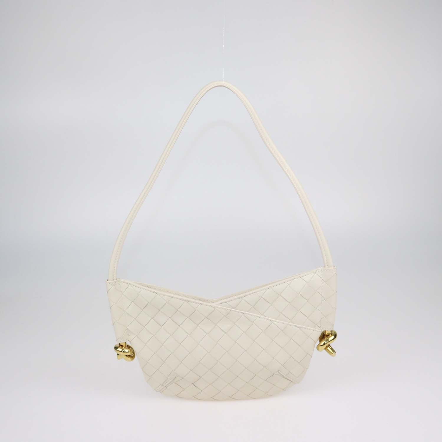 Bottega Veneta Sea Salt Intrecciato Leather Baby Solstice Shoulder Bag