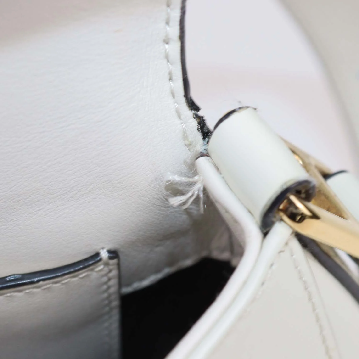 Prada Ivory Brushed Leather Plaque Flap Shoulder Bag