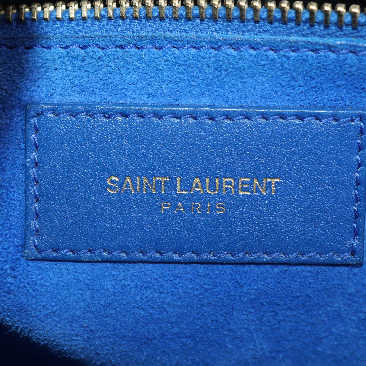 Saint Laurent Blue Small Leather Sac De Jour Tote
