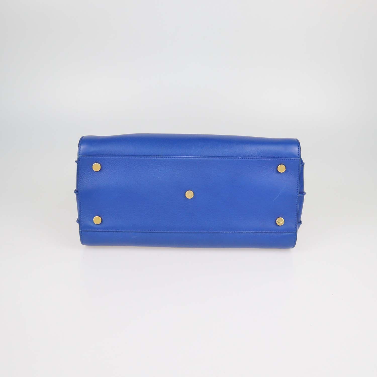 Saint Laurent Blue Small Leather Sac De Jour Tote
