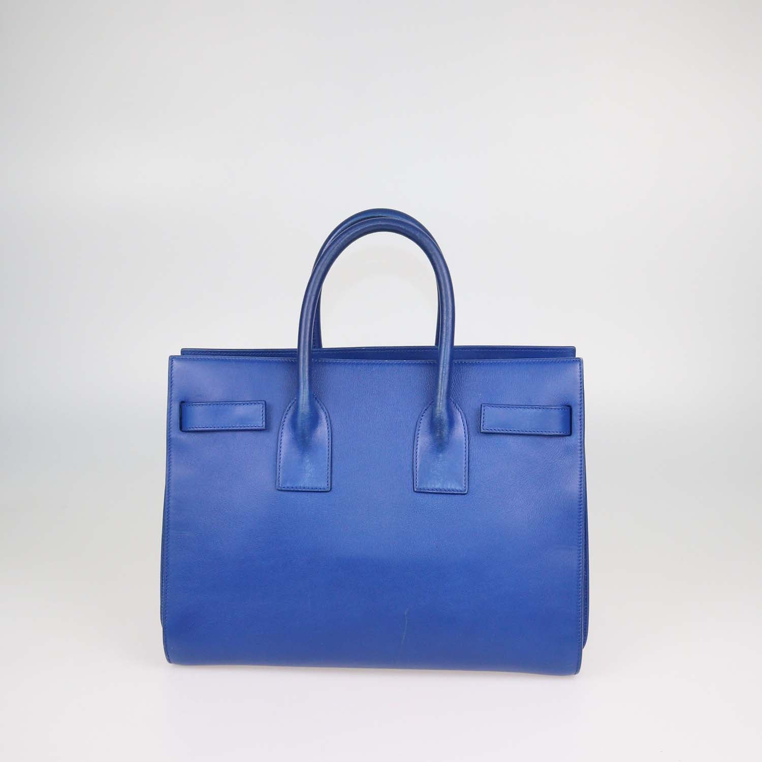 Saint Laurent Blue Small Leather Sac De Jour Tote