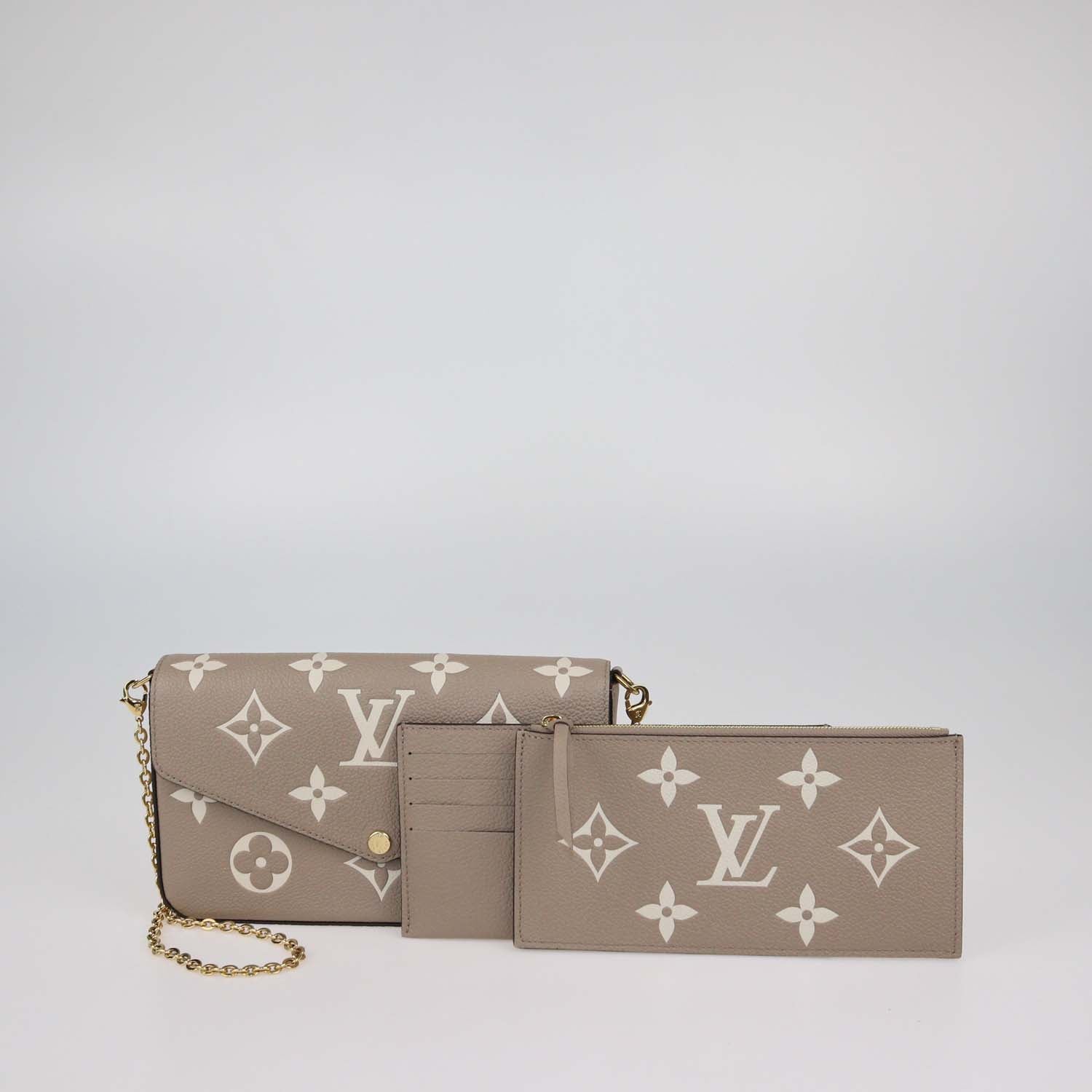 Louis Vuitton Beige Monogram Empreinte Leather Felicie Pochette Bag