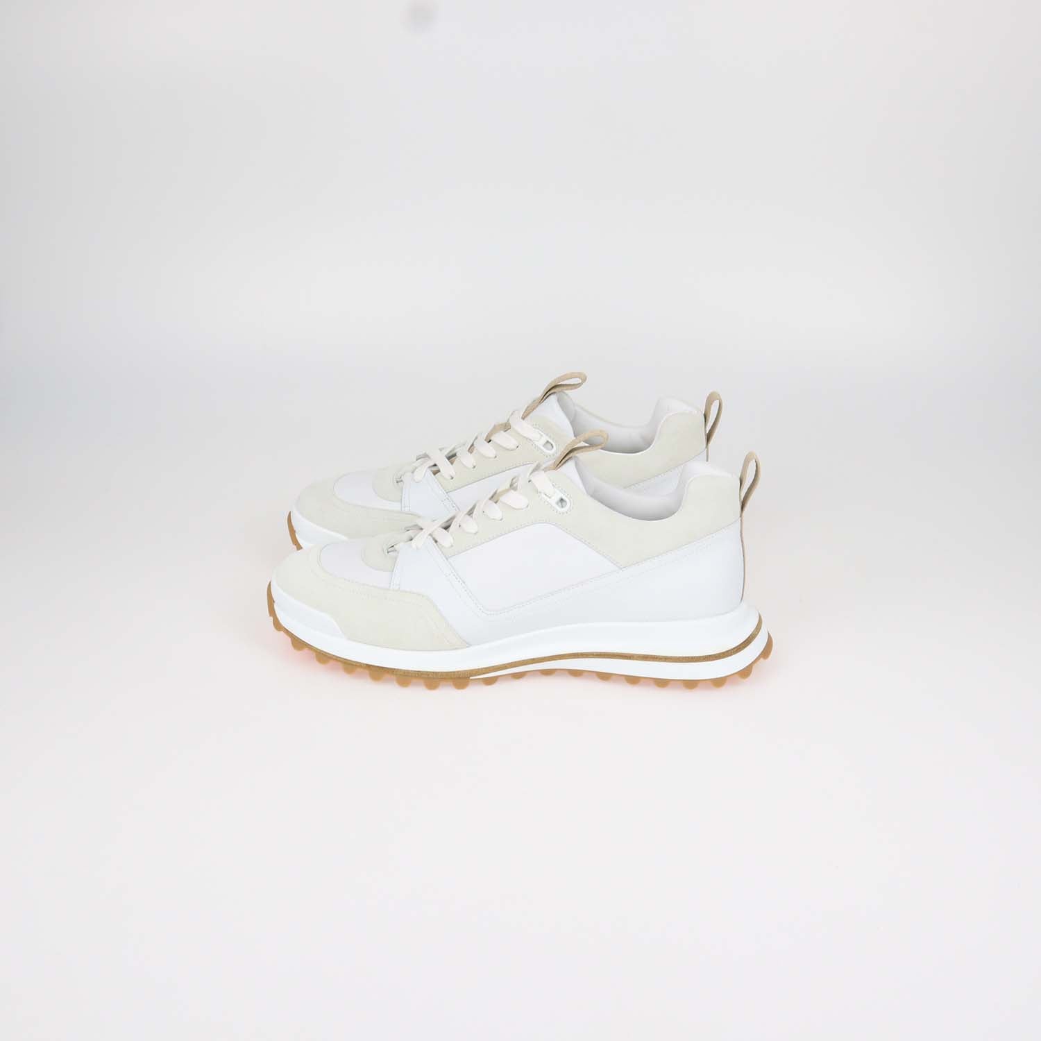 Hermes White Leather Leader Sneakers