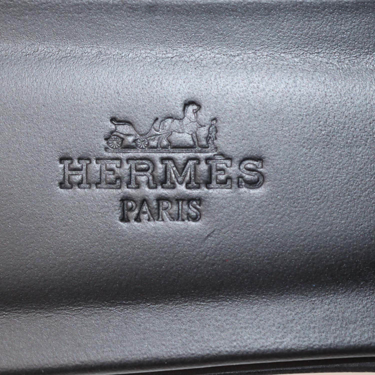Hermes Black Box Calf Leather Oran Sandals