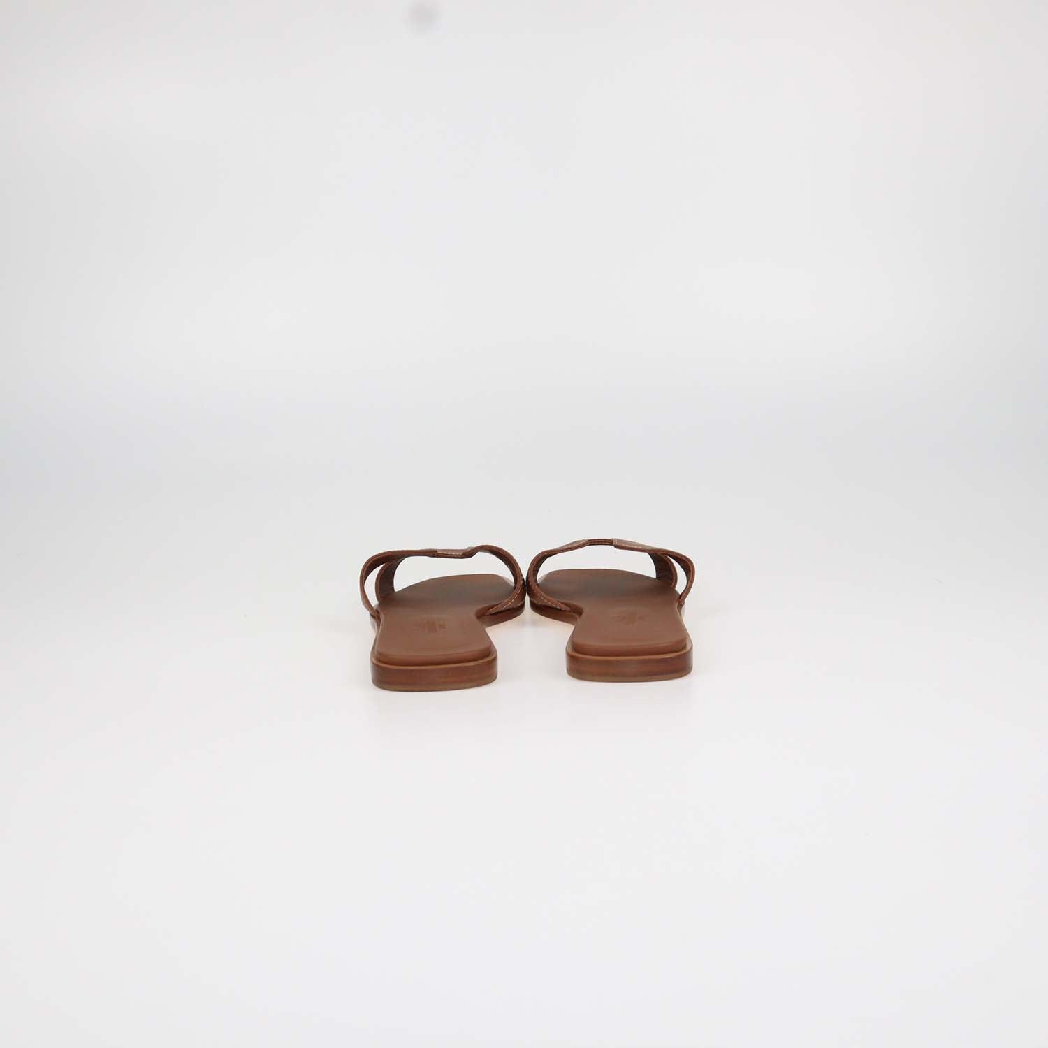 Hermes Gold Box Calf Leather Oran Sandals