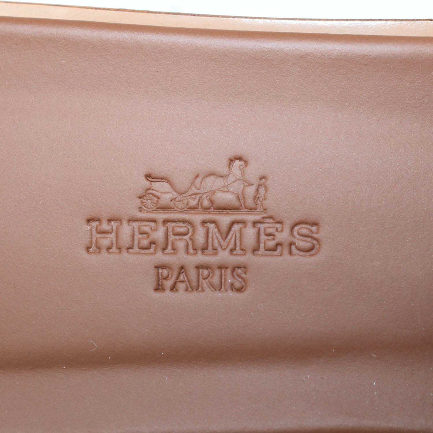 Hermes Gold Box Calf Leather Oran Sandals
