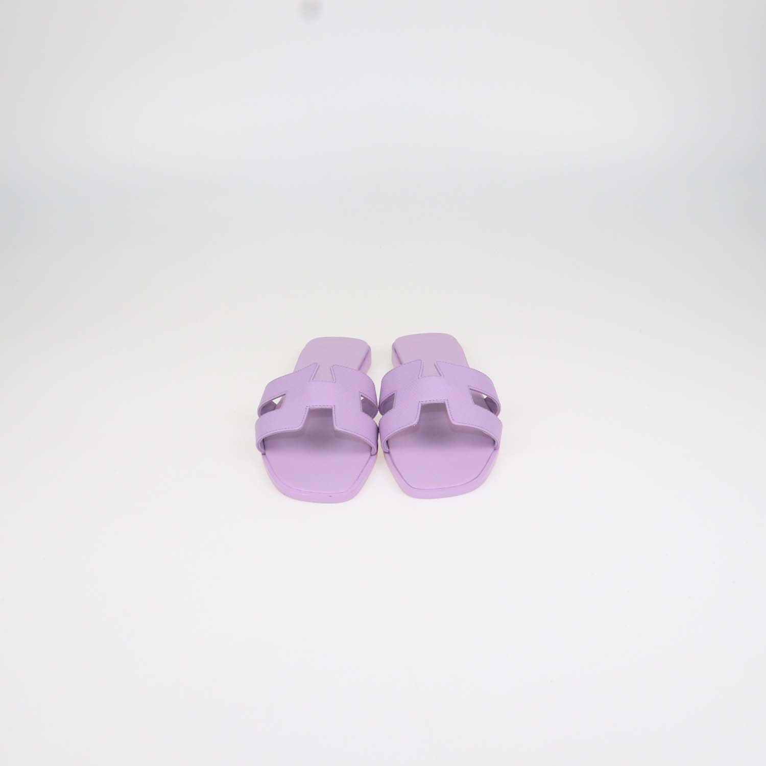 Hermes Amethyste Epsom Leather Oran Sandals