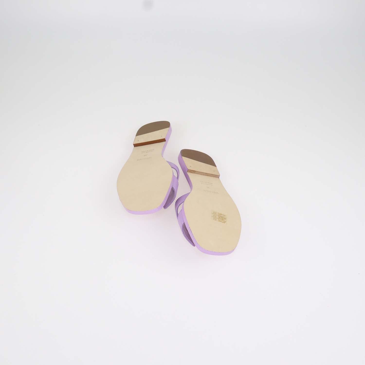 Hermes Amethyste Epsom Leather Oran Sandals