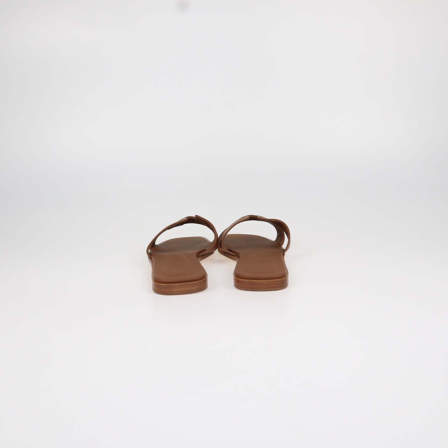 Hermes Gold Box Calf Leather Oran Sandals