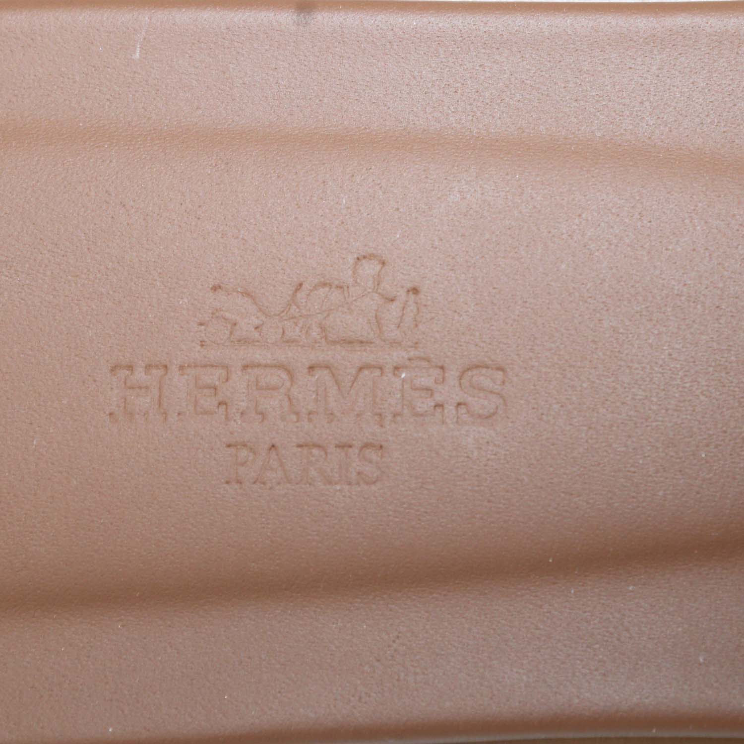 Hermes Gold Box Calf Leather Oran Sandals