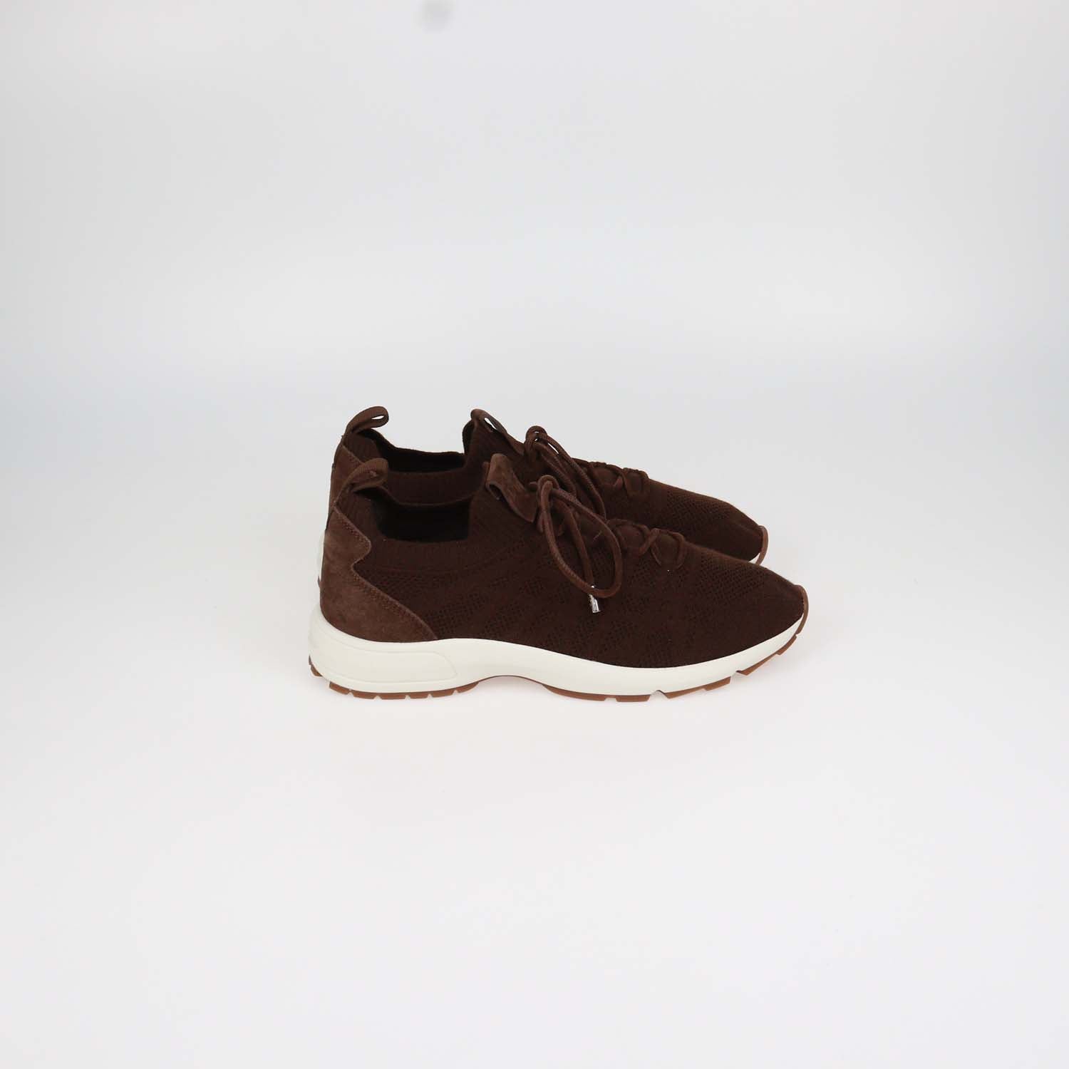 Christian Dior Brown Cannage Knit Fabric and Suede B80 Lounge Sneakers