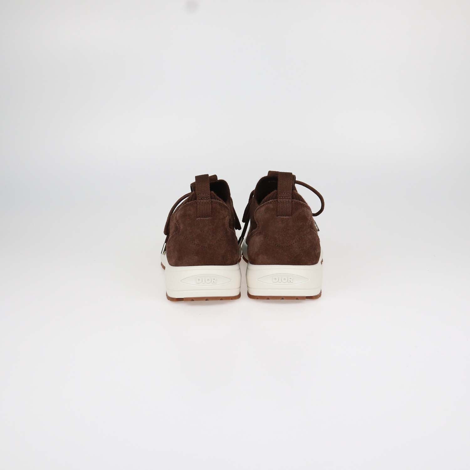 Christian Dior Brown Cannage Knit Fabric and Suede B80 Lounge Sneakers
