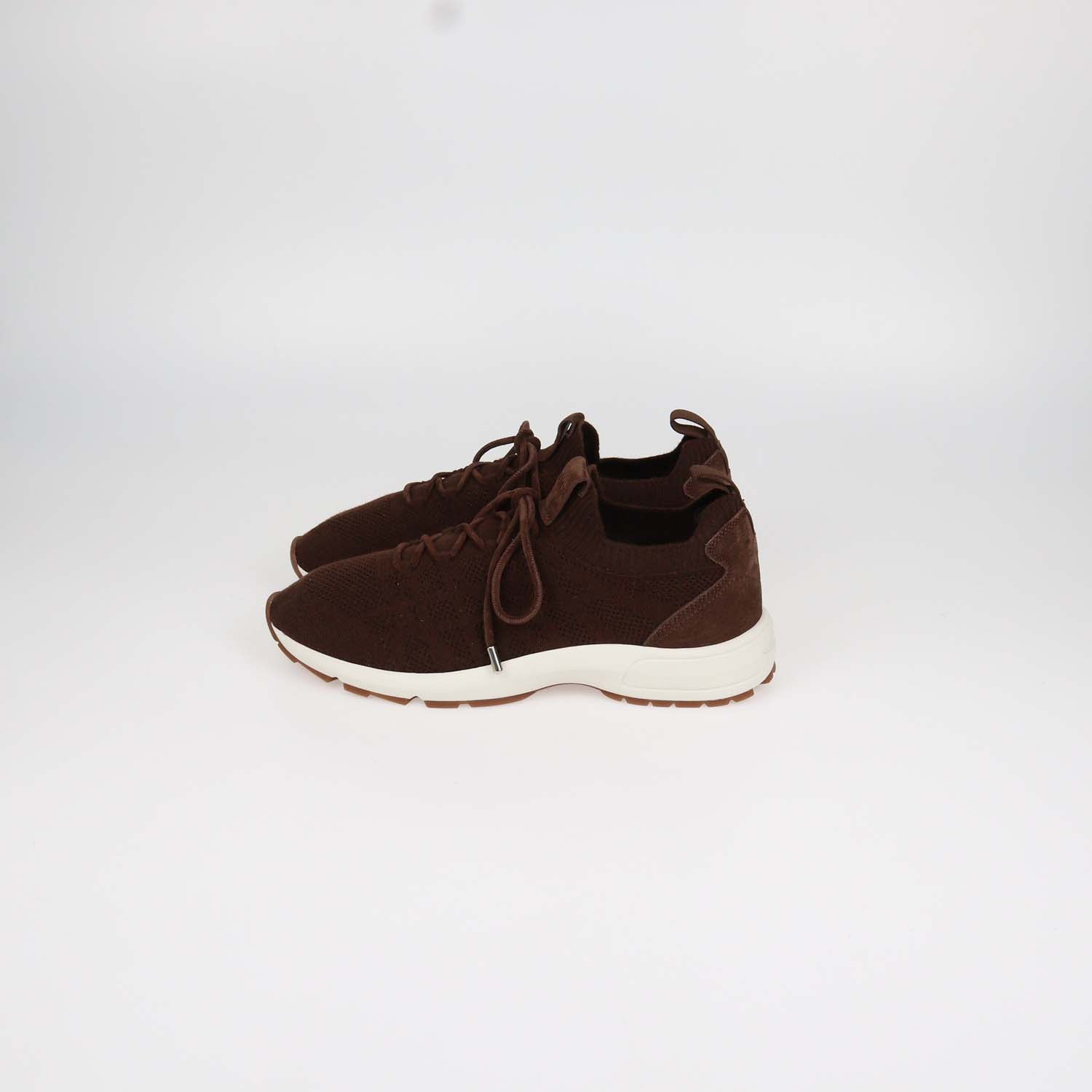 Christian Dior Brown Cannage Knit Fabric and Suede B80 Lounge Sneakers