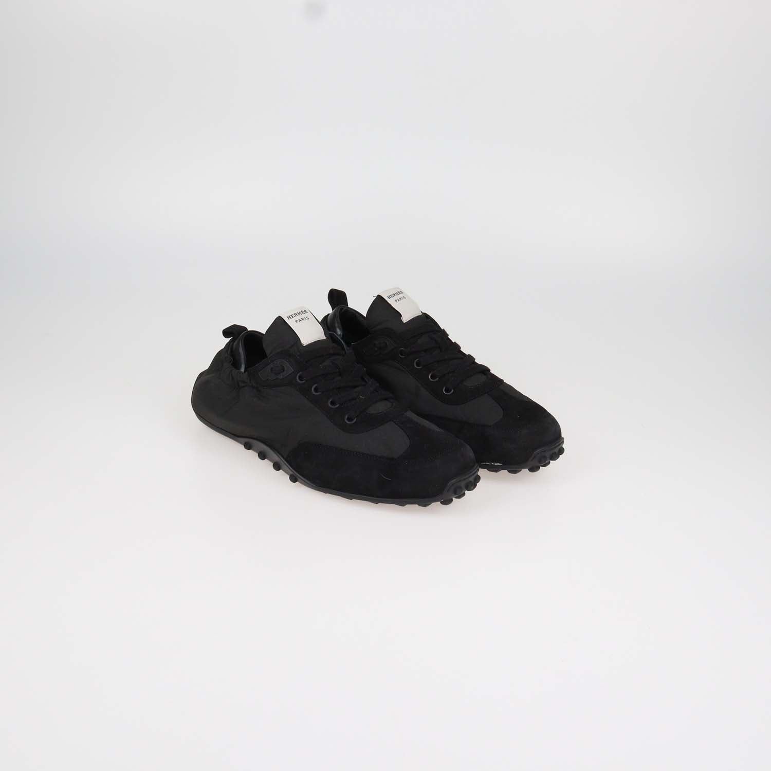 Hermes Black Nylon and Suede In Sneakers