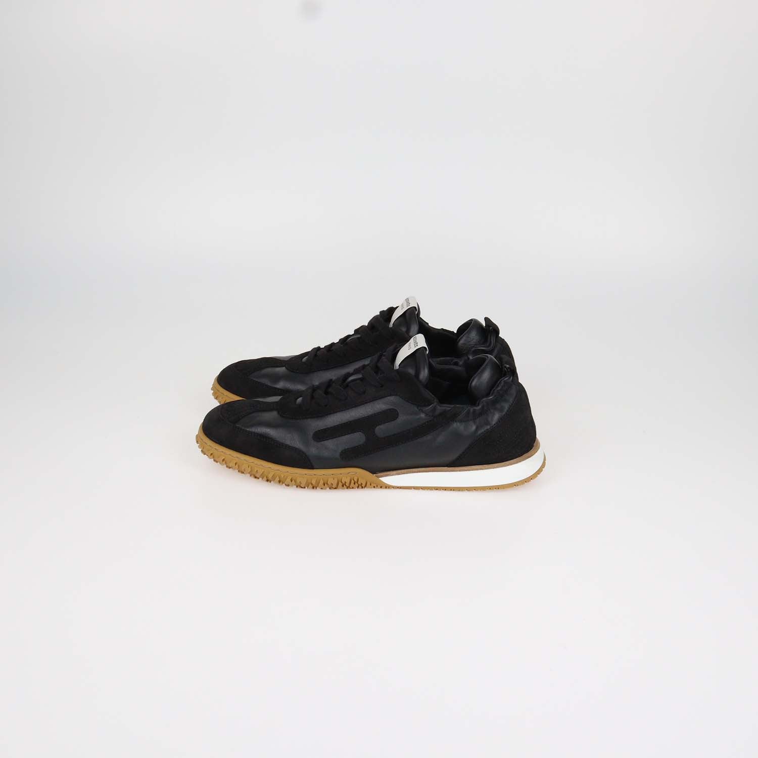Hermes Black Leather and Suede Jet Sneakers