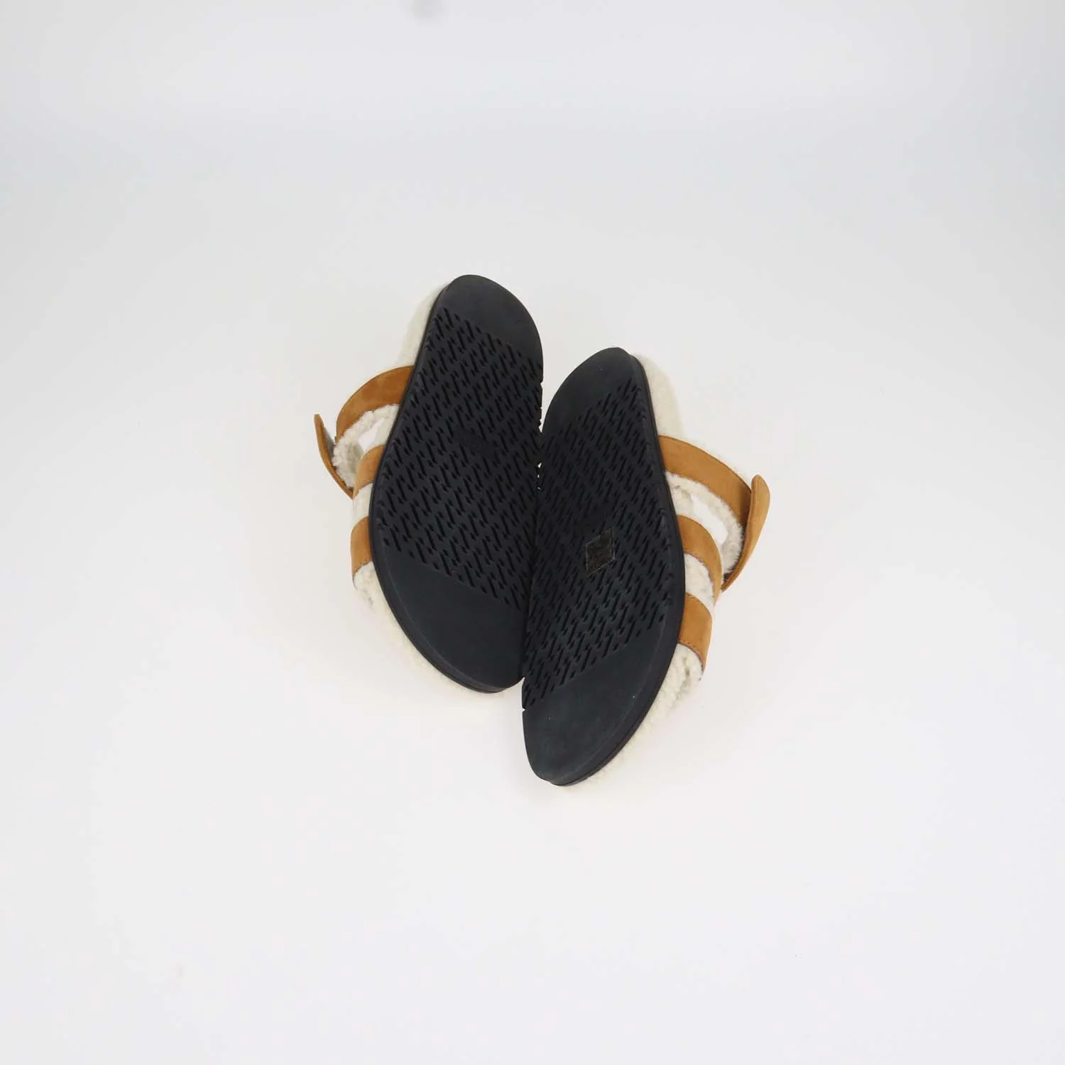 Hermes Brown Suede and Shearling Chypre Sandals