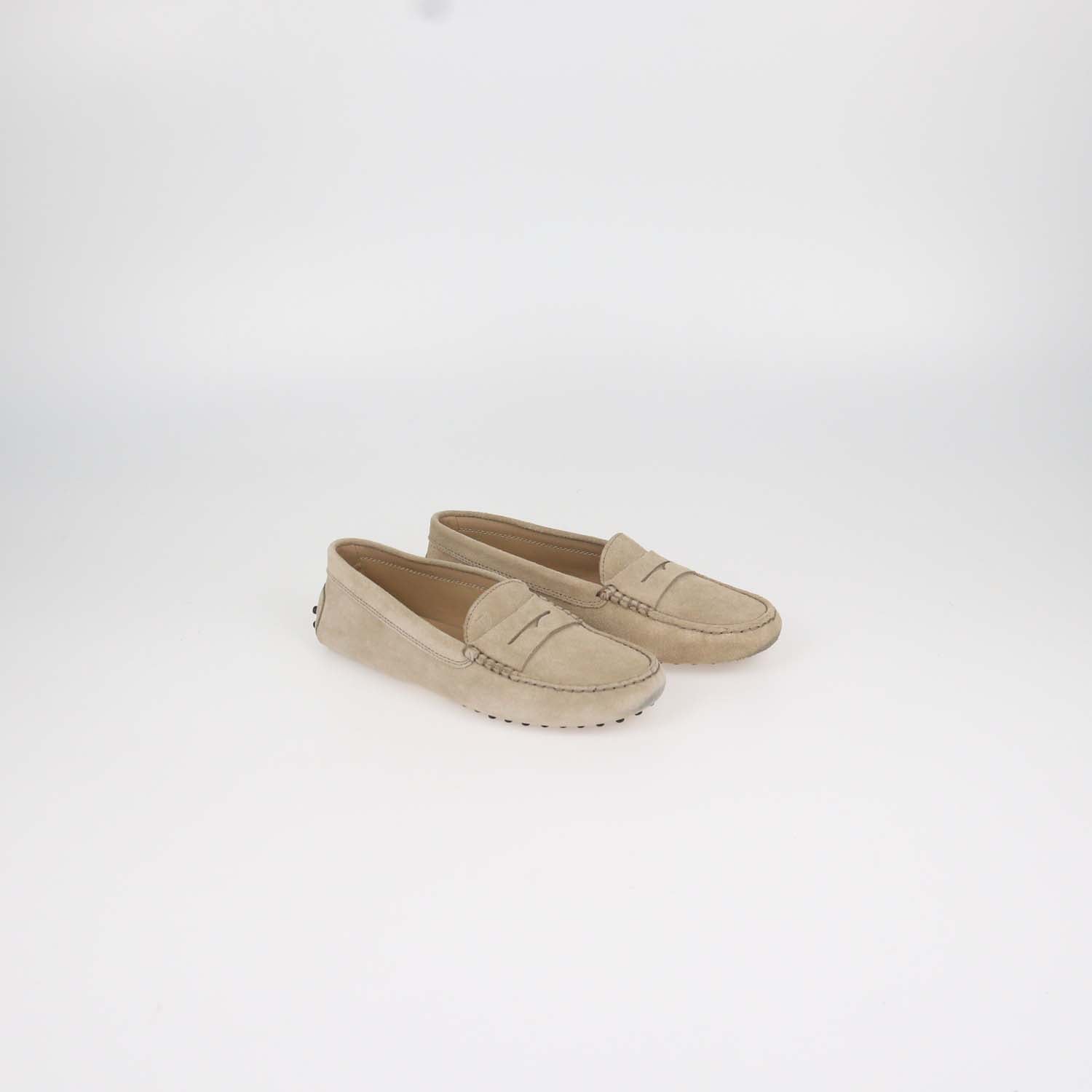 Tod's Junior Beige Suede Gommini Loafers