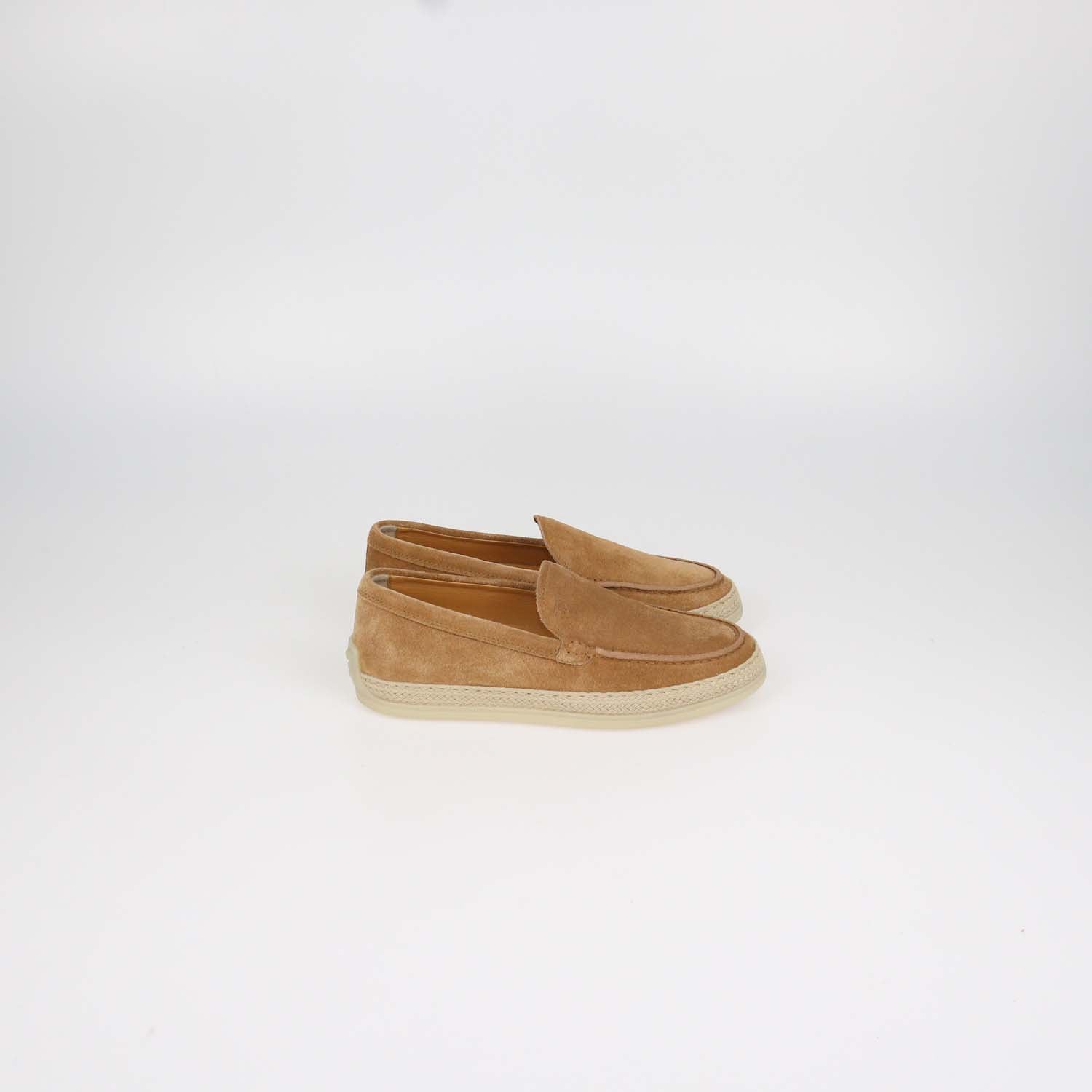 Tod's Brown Suede Espadrille Slip On Loafers