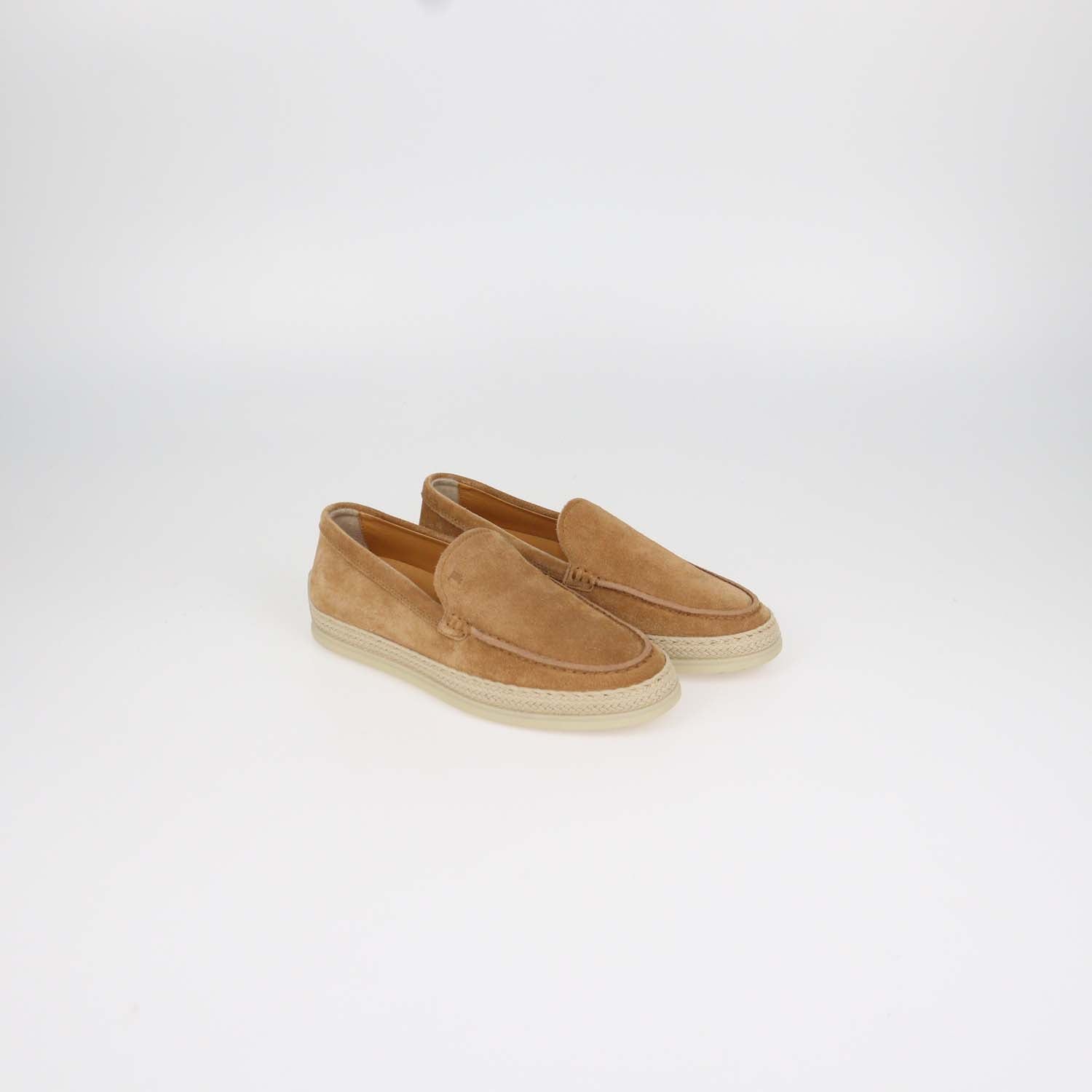 Tod's Brown Suede Espadrille Slip On Loafers