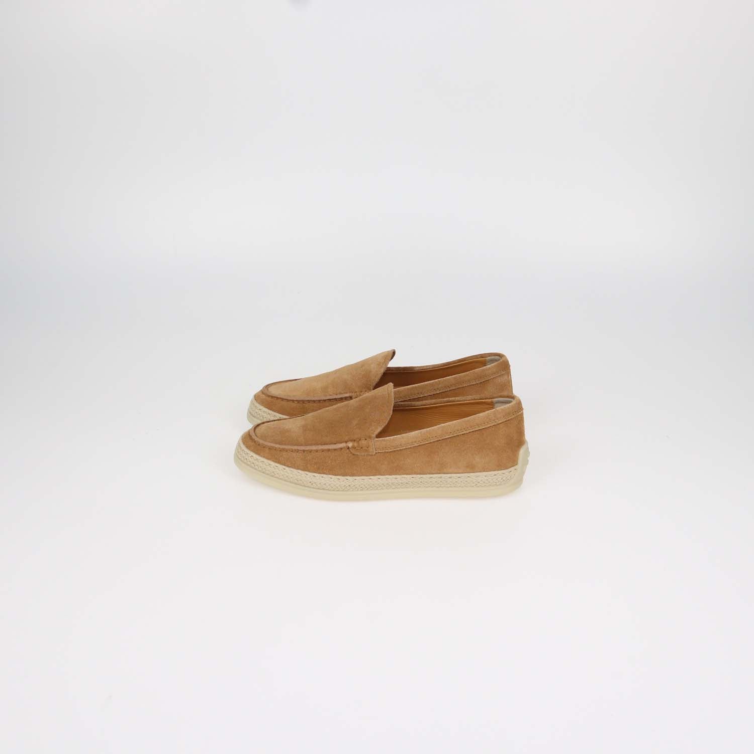 Tod's Brown Suede Espadrille Slip On Loafers