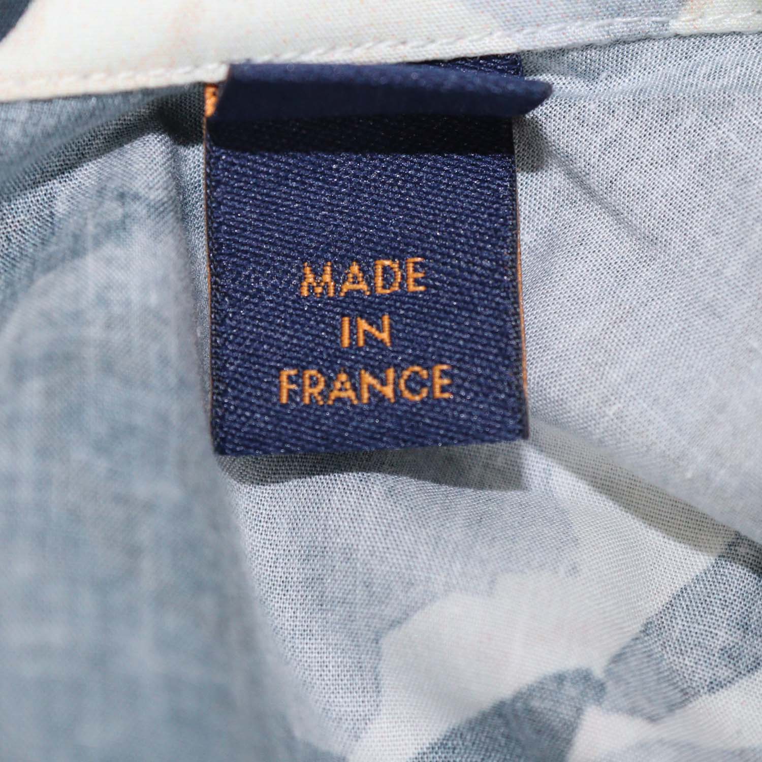 Louis Vuitton White, Blue Cotton Flower Monogram Long Sleeve Shirt