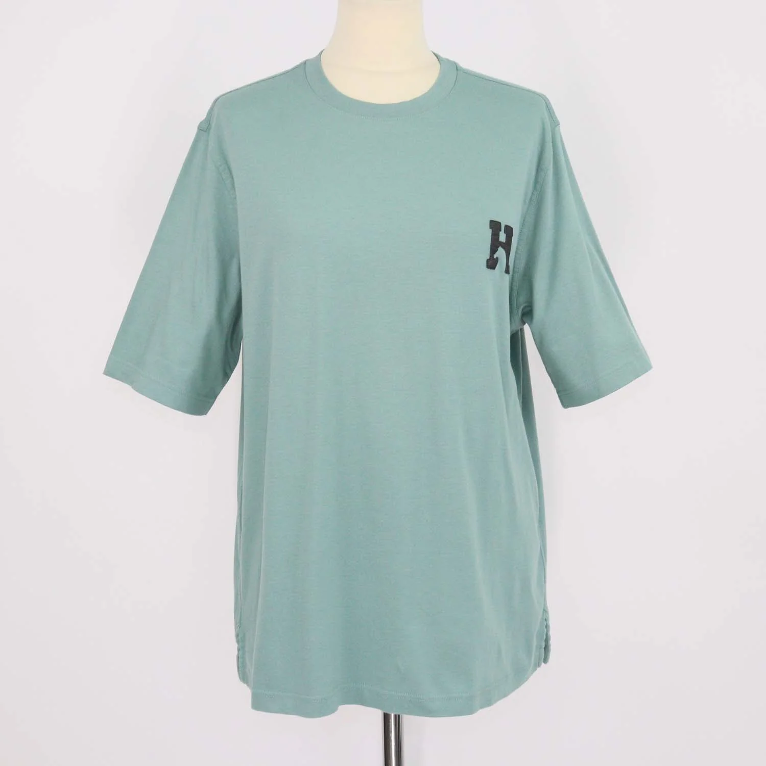 Hermes Celadon Cotton H Cheval Crew Neck T-Shirt