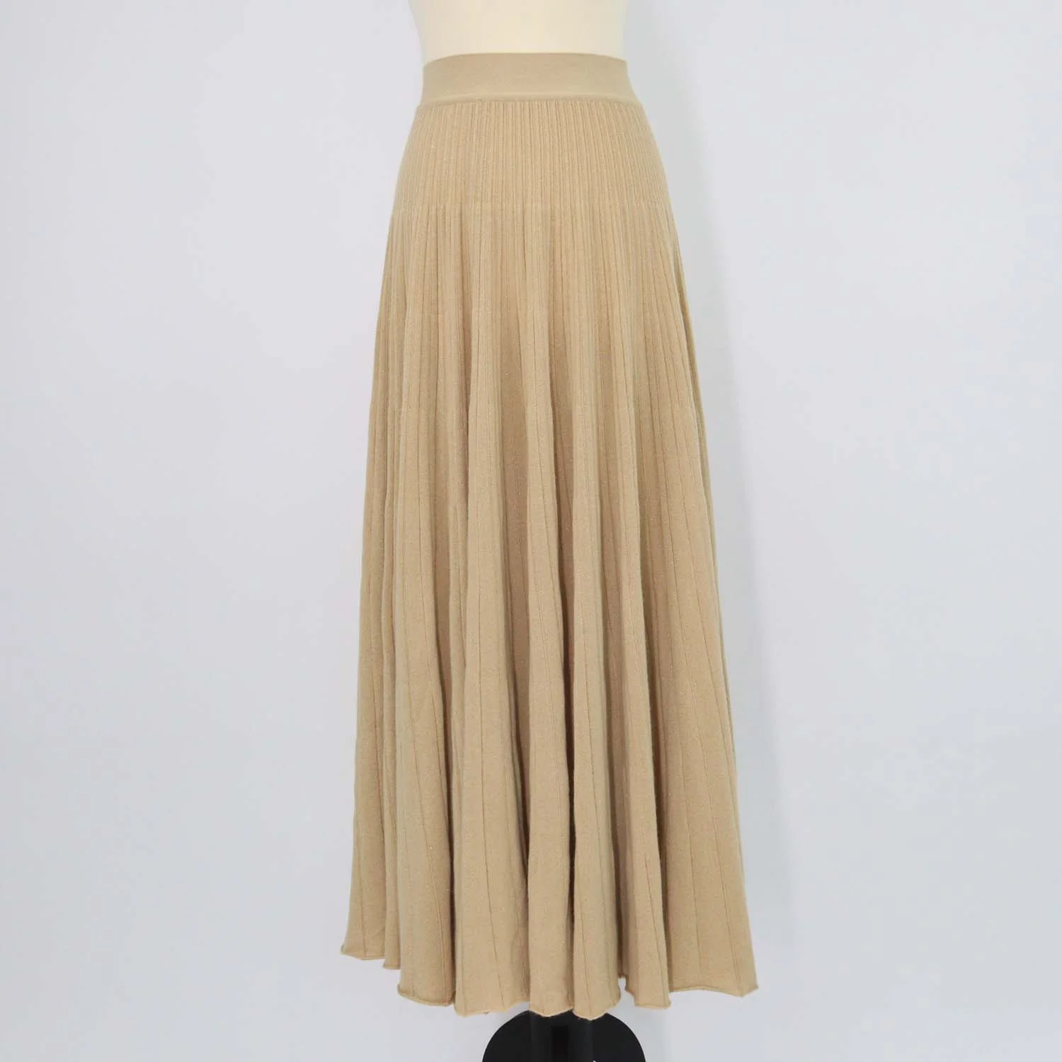 Loro Piana Light Brown Blend Cashmere Luciole Maxi Skirt
