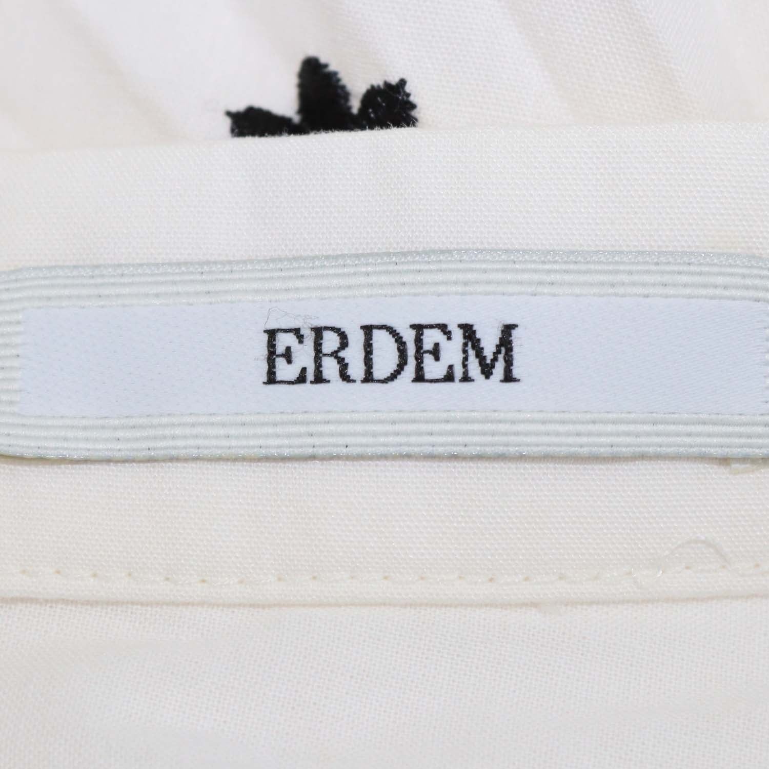 Erdem White Blend Polyester Floral Embroidered Pleated Nesrine Midi Skirt