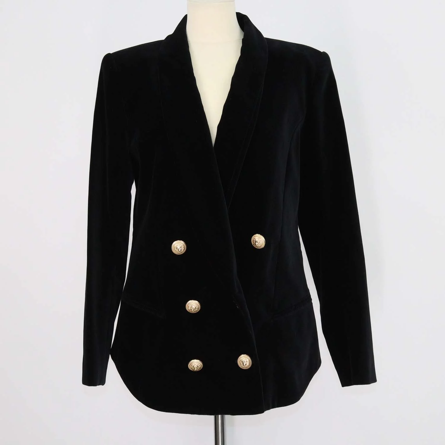 Balmain Black Velvet Double Breasted Blazer