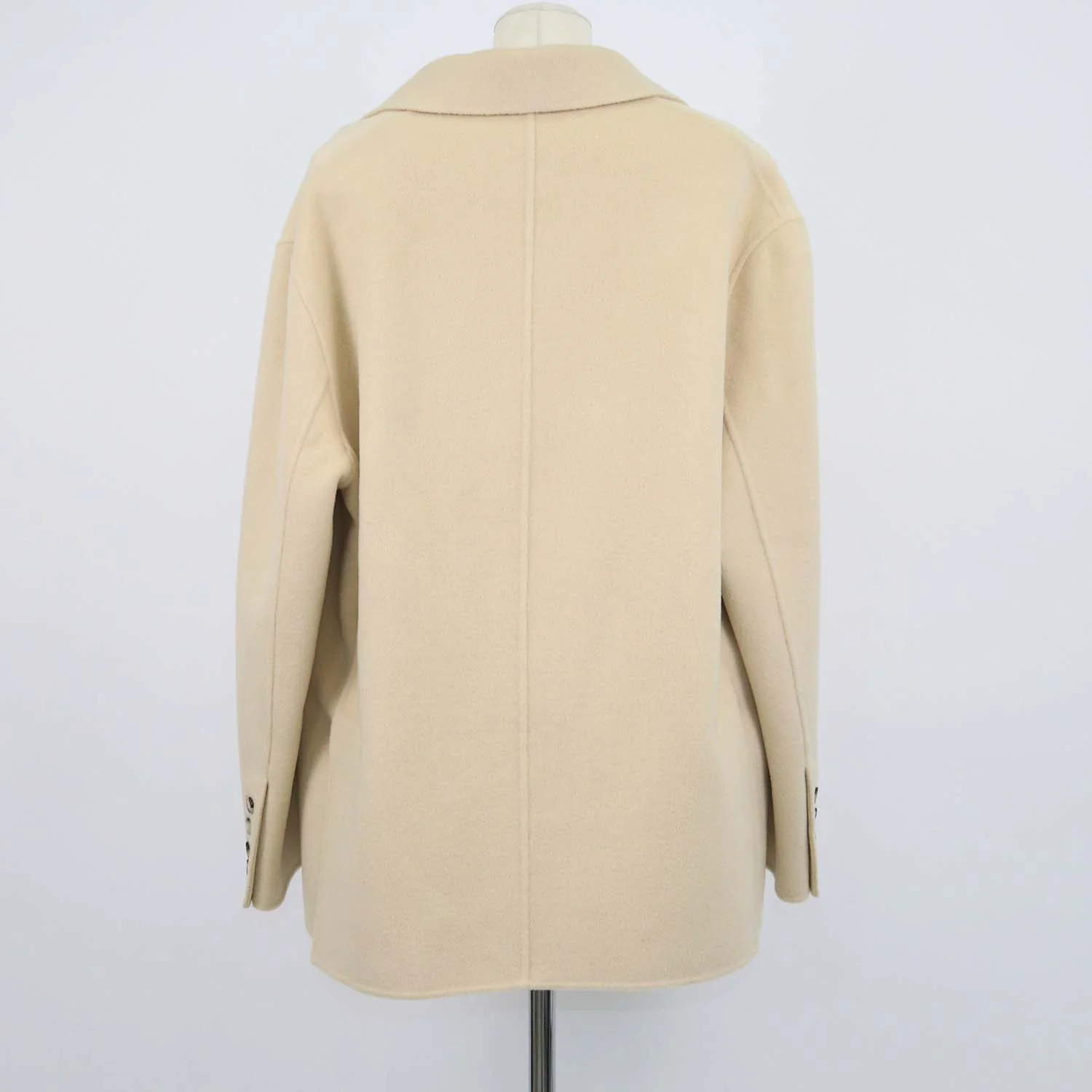 Nanushka Sea Cream Wool and Silk Boxy Oversized Blazer