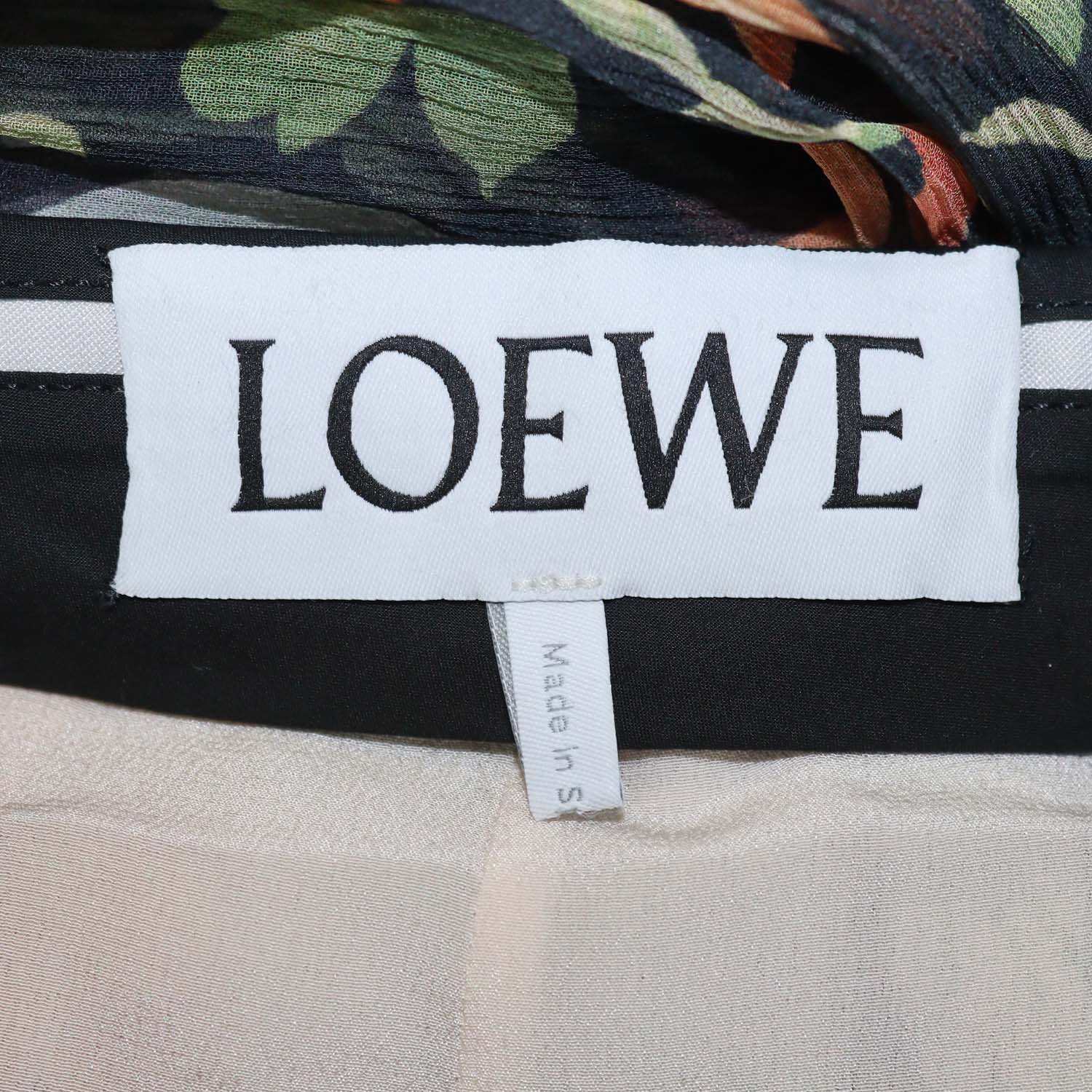 Loewe Multicolor Silk Floral Print Chiffon Draped Trousers