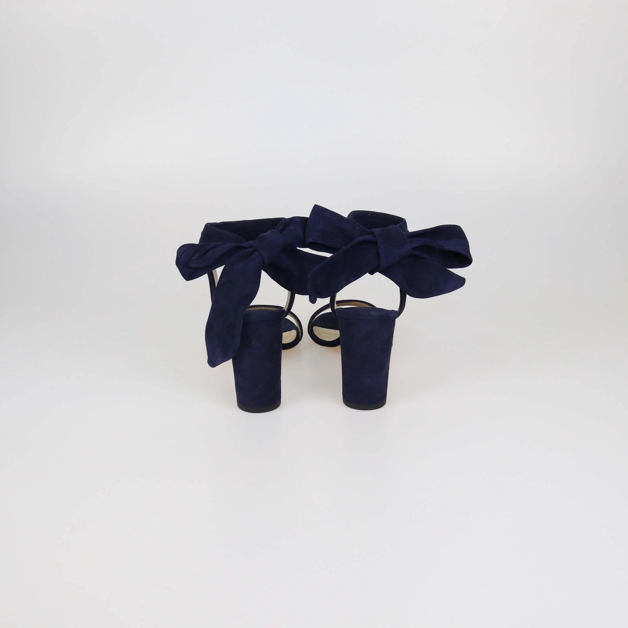 Jimmy Choo Navy Blue Suede Kora Ankle Tie Sandals
