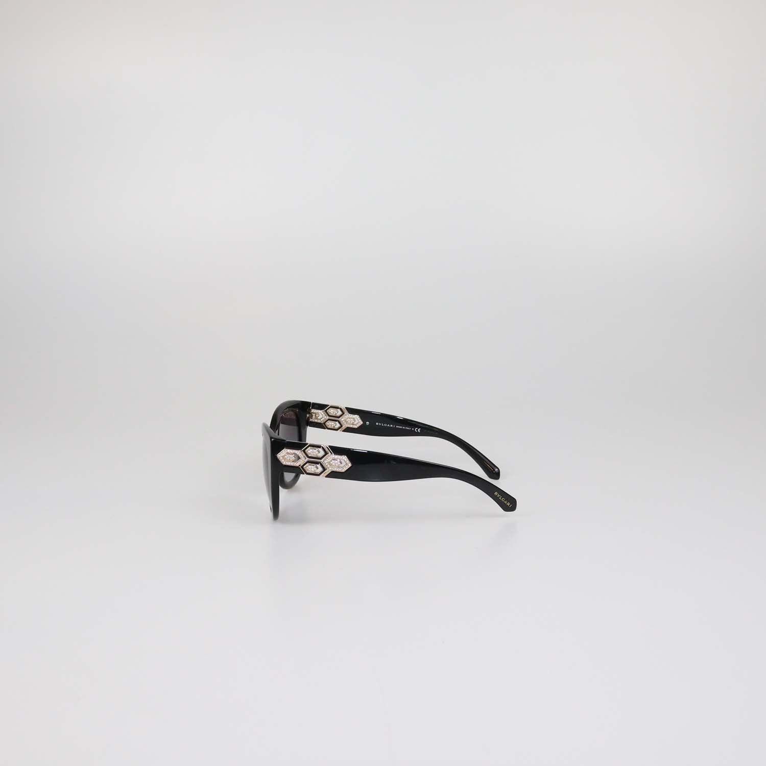 Bvlgari Black Gradient Crystal Cat Eye Sunglasses