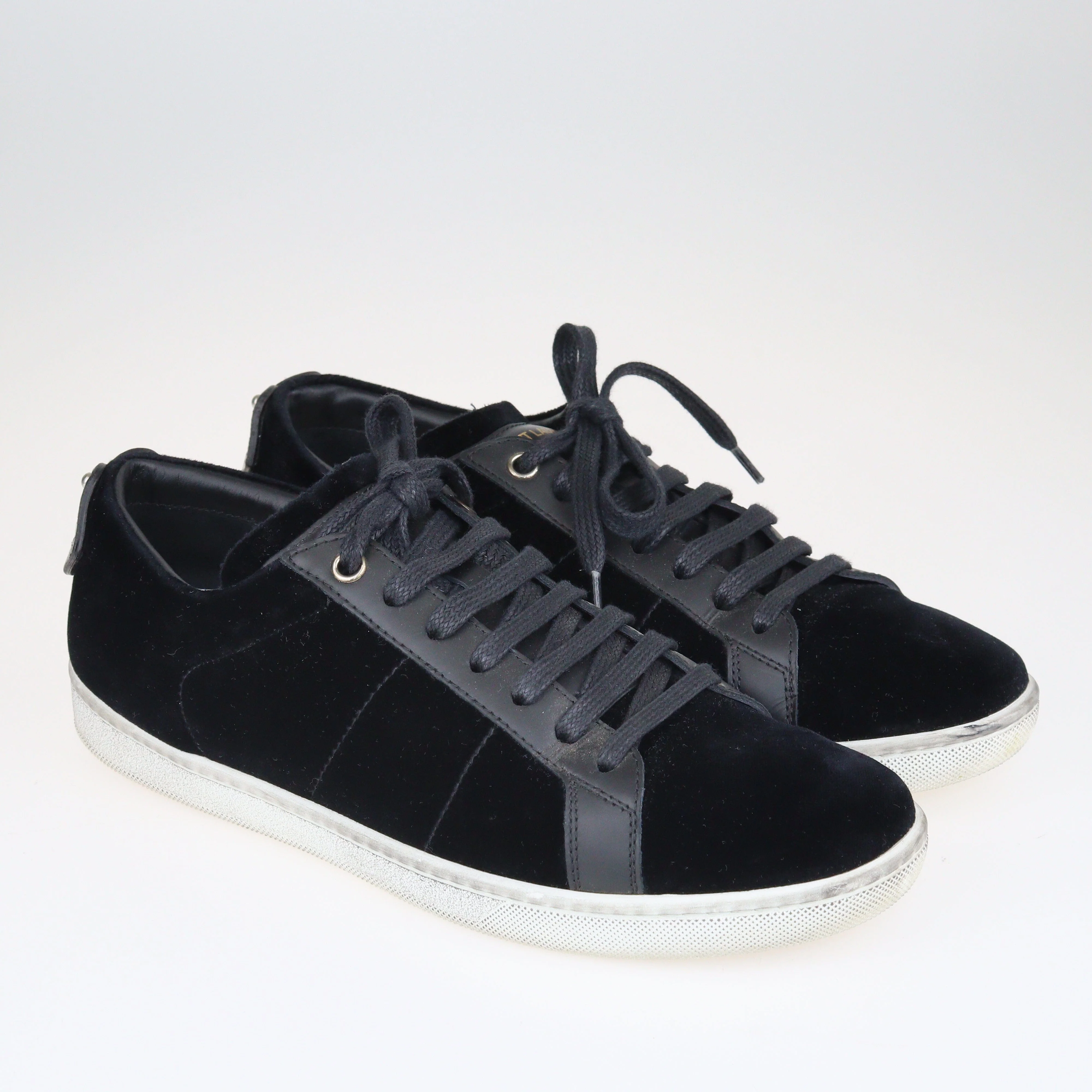 Black Signature Court Lips Low Top Sneakers Shoes Saint Laurent