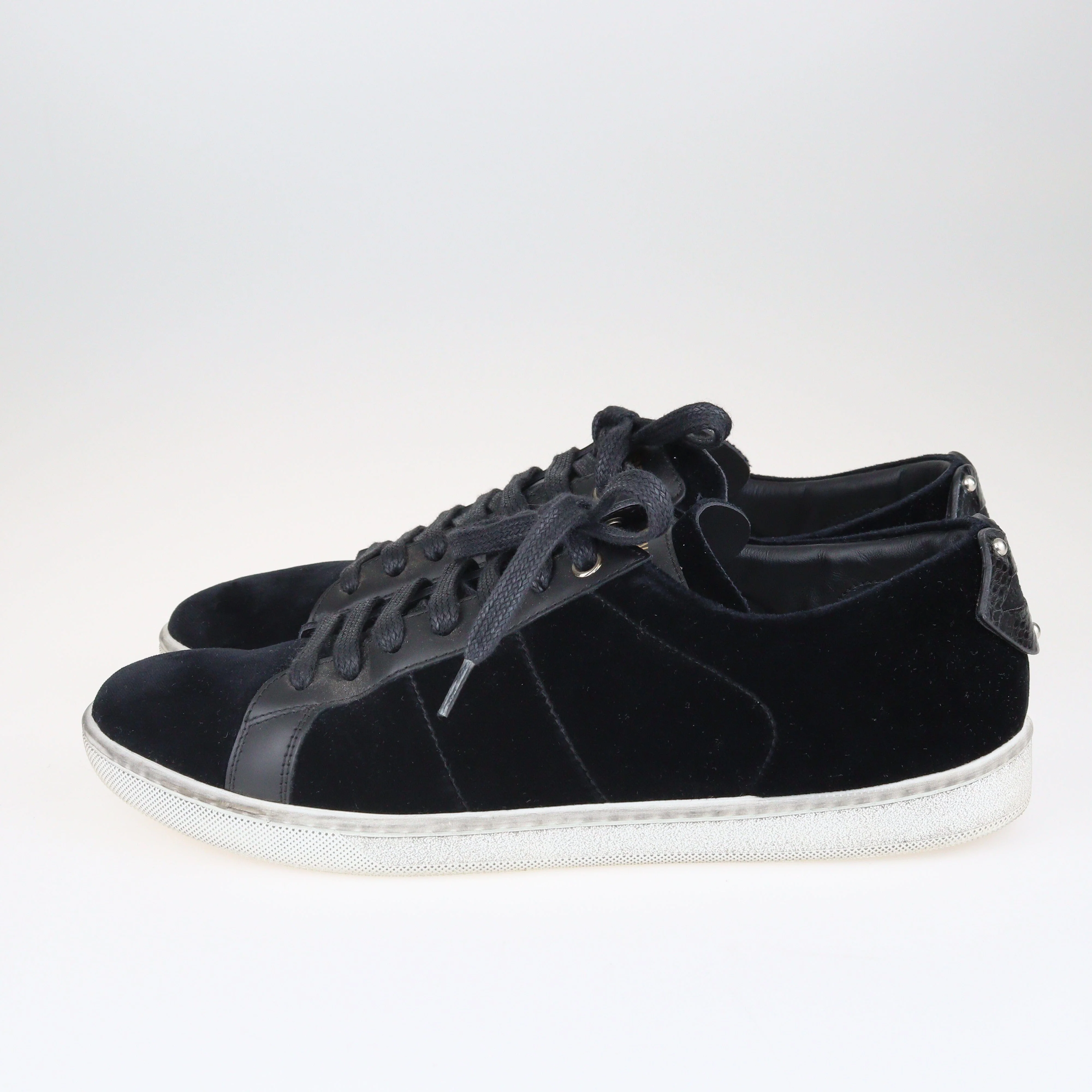 Black Signature Court Lips Low Top Sneakers Shoes Saint Laurent
