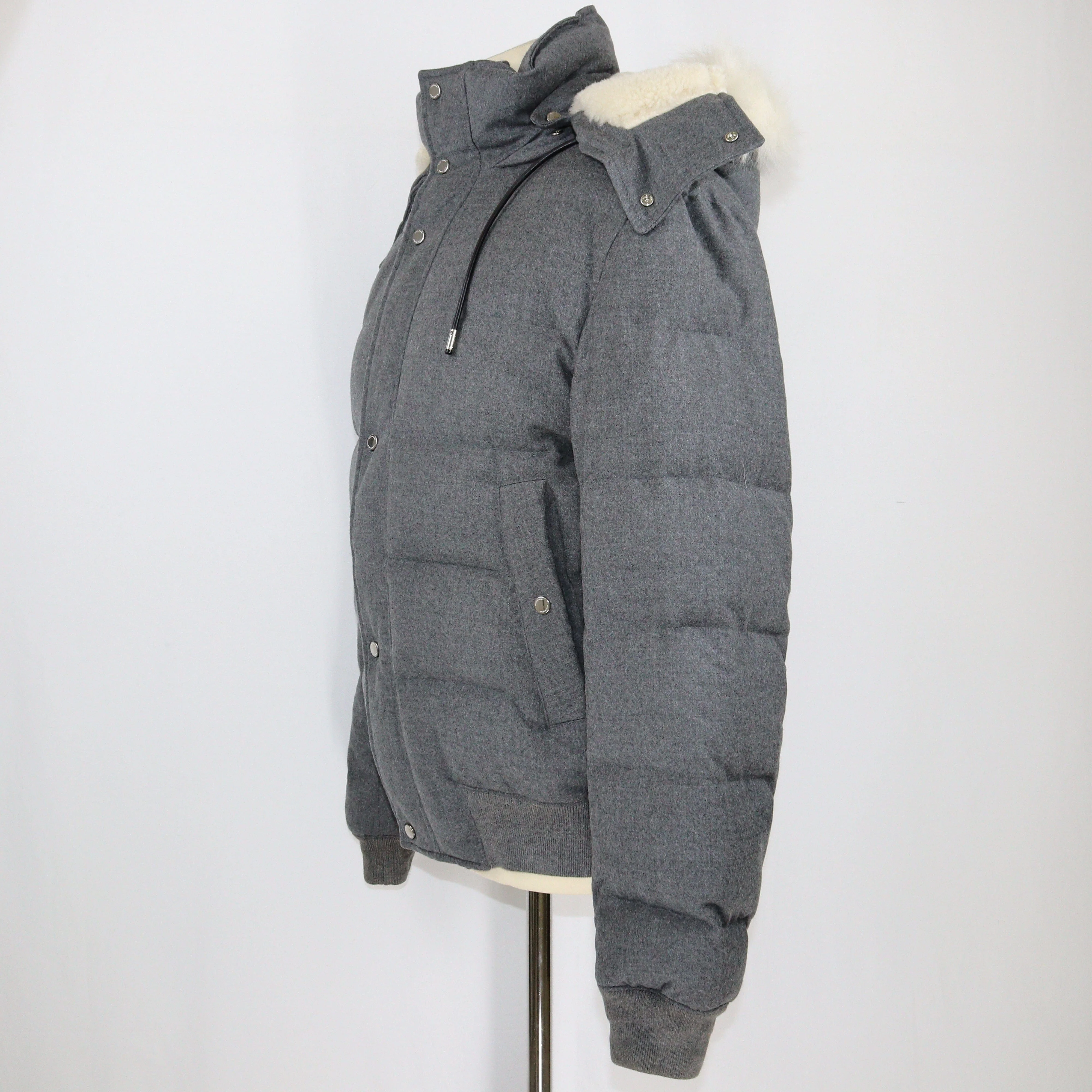 Grey Fur Hooded Jacket Clothings Dior 
