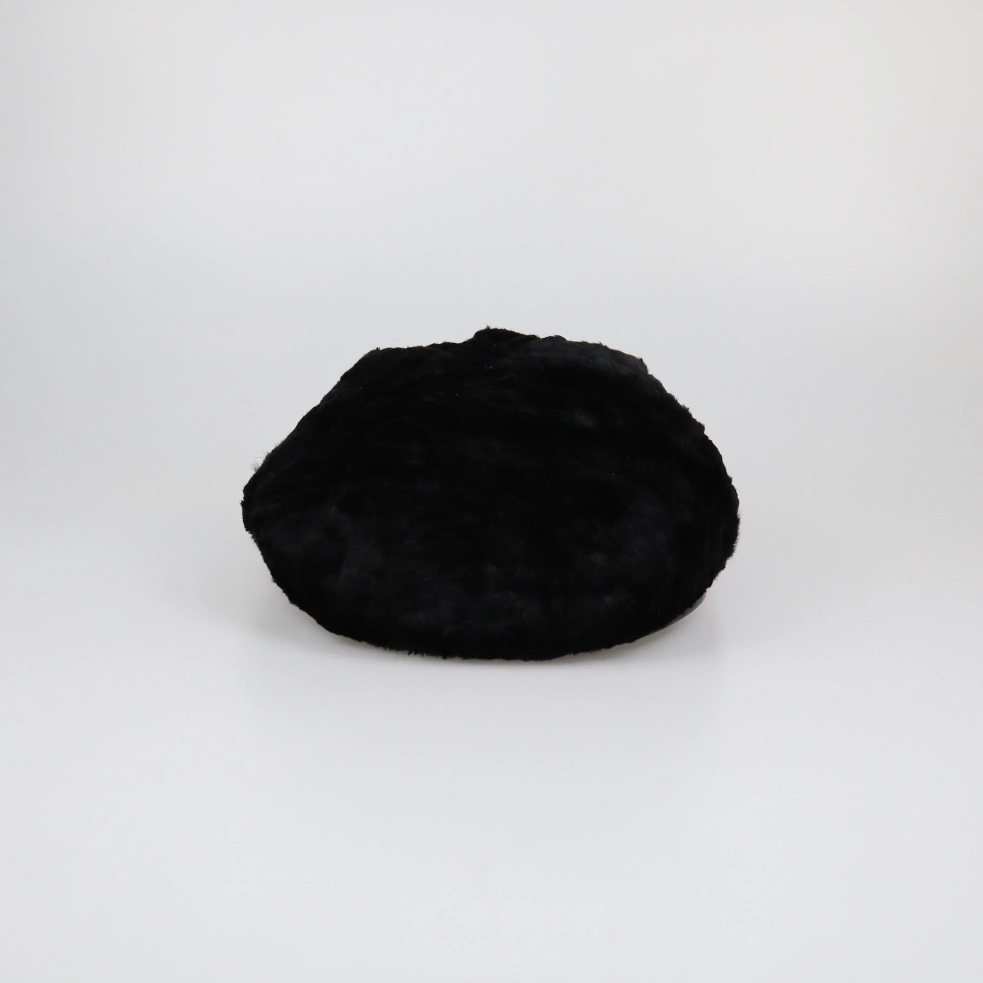 Burberry Black Fur Newsboy Cap Womens Burberry 
