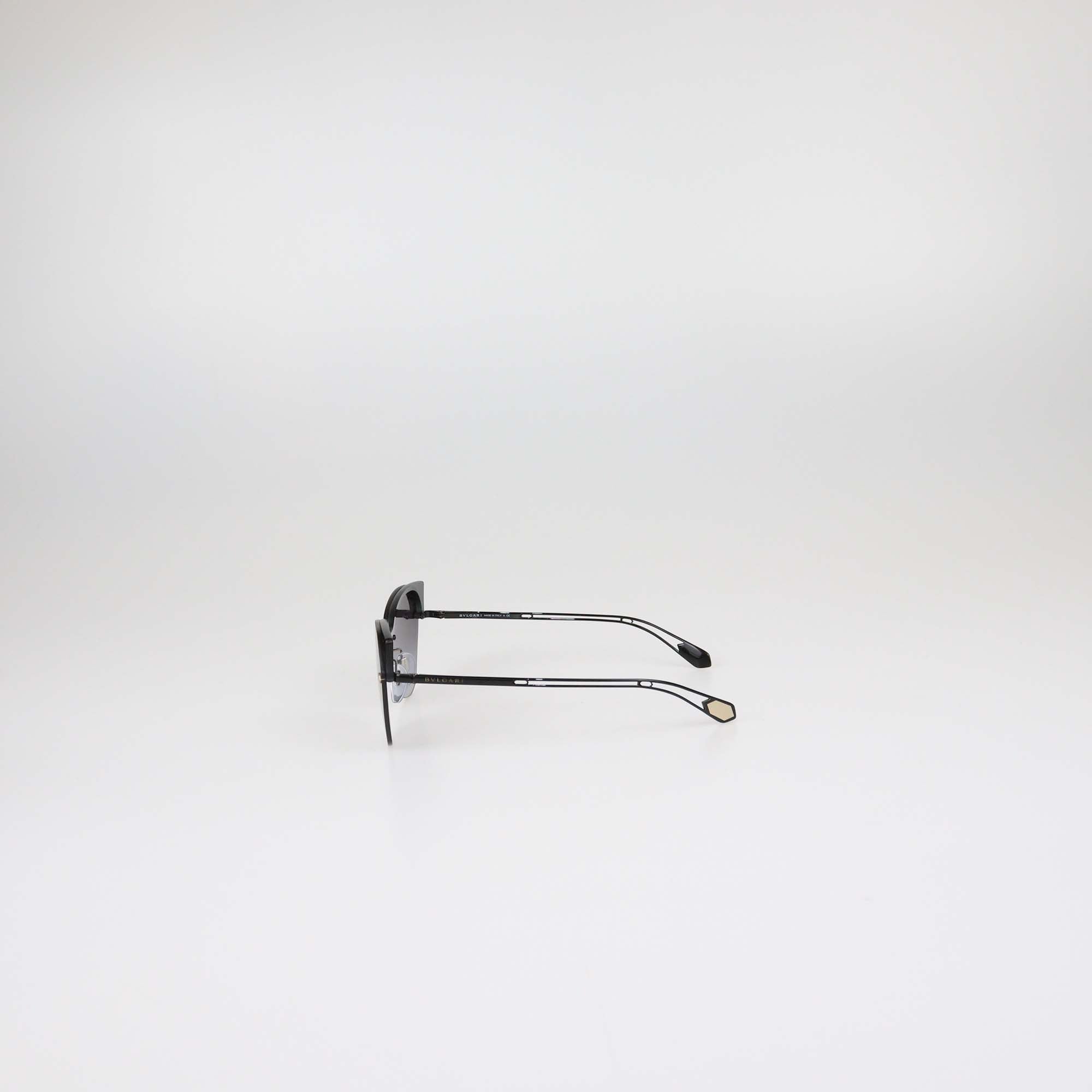 Bvlgari Black/Gold Gradient Irregular Cat Eye Sunglasses