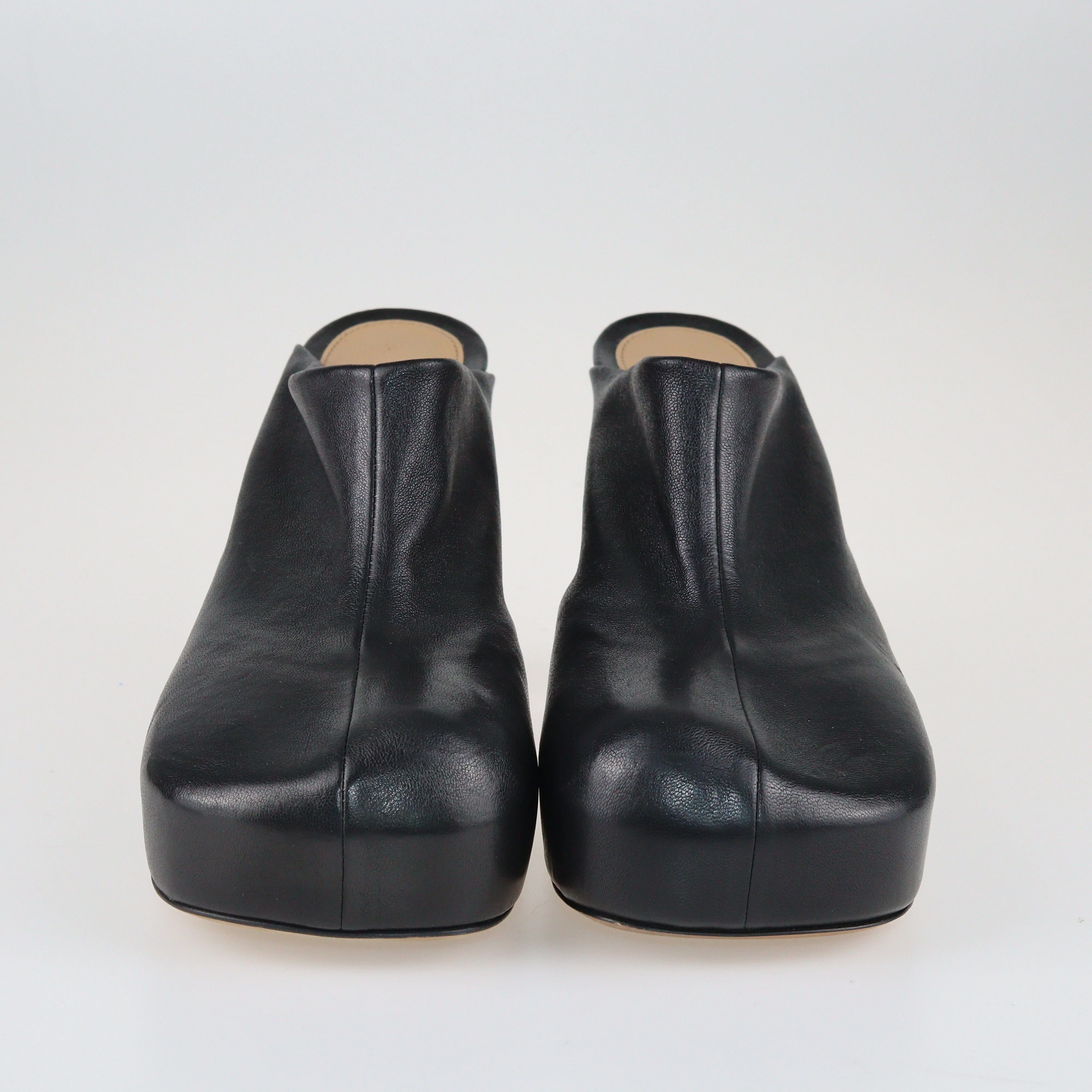 Black Square Toe Mules Shoes Bottega Veneta