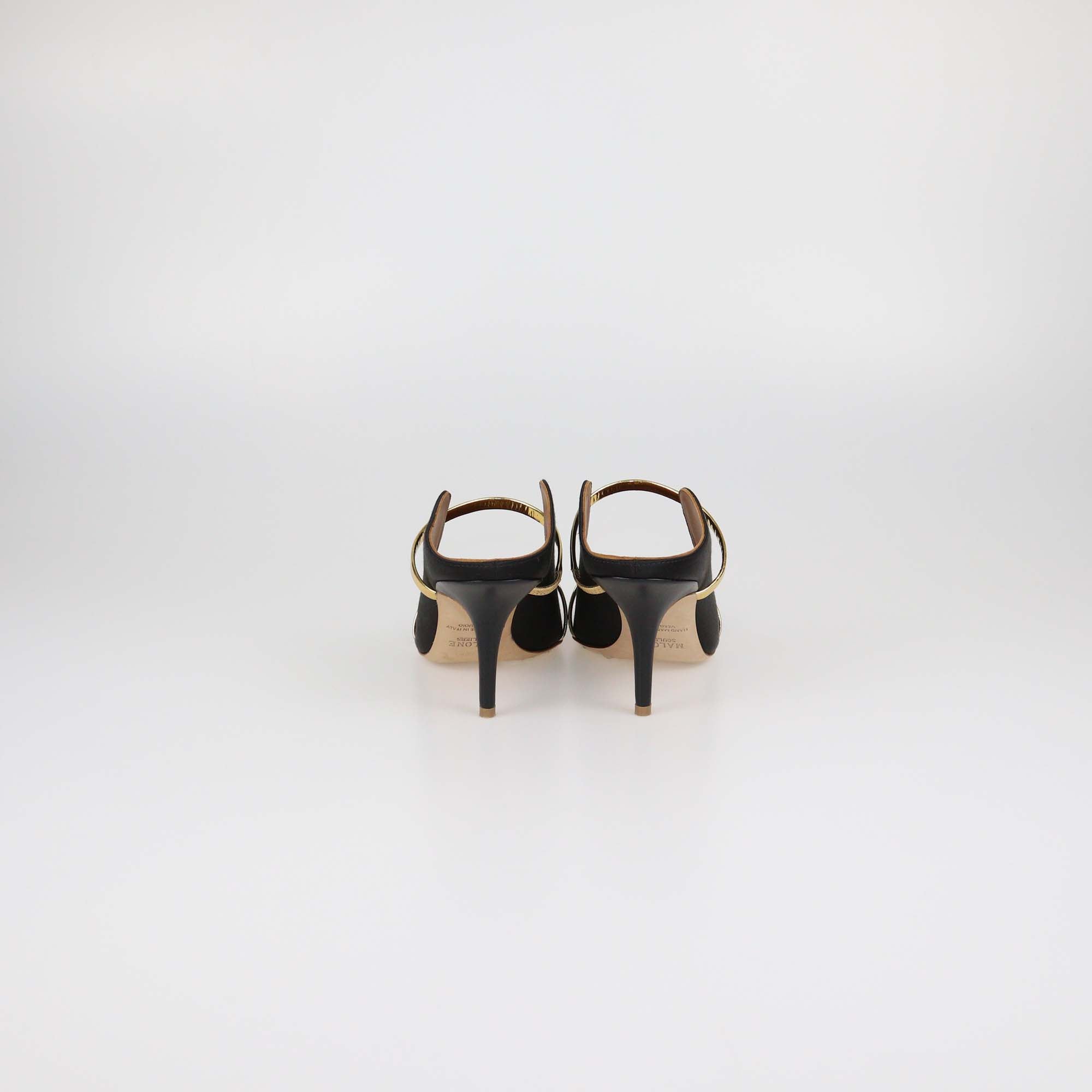 Malone Soulier Black Satin Maureen Mules
