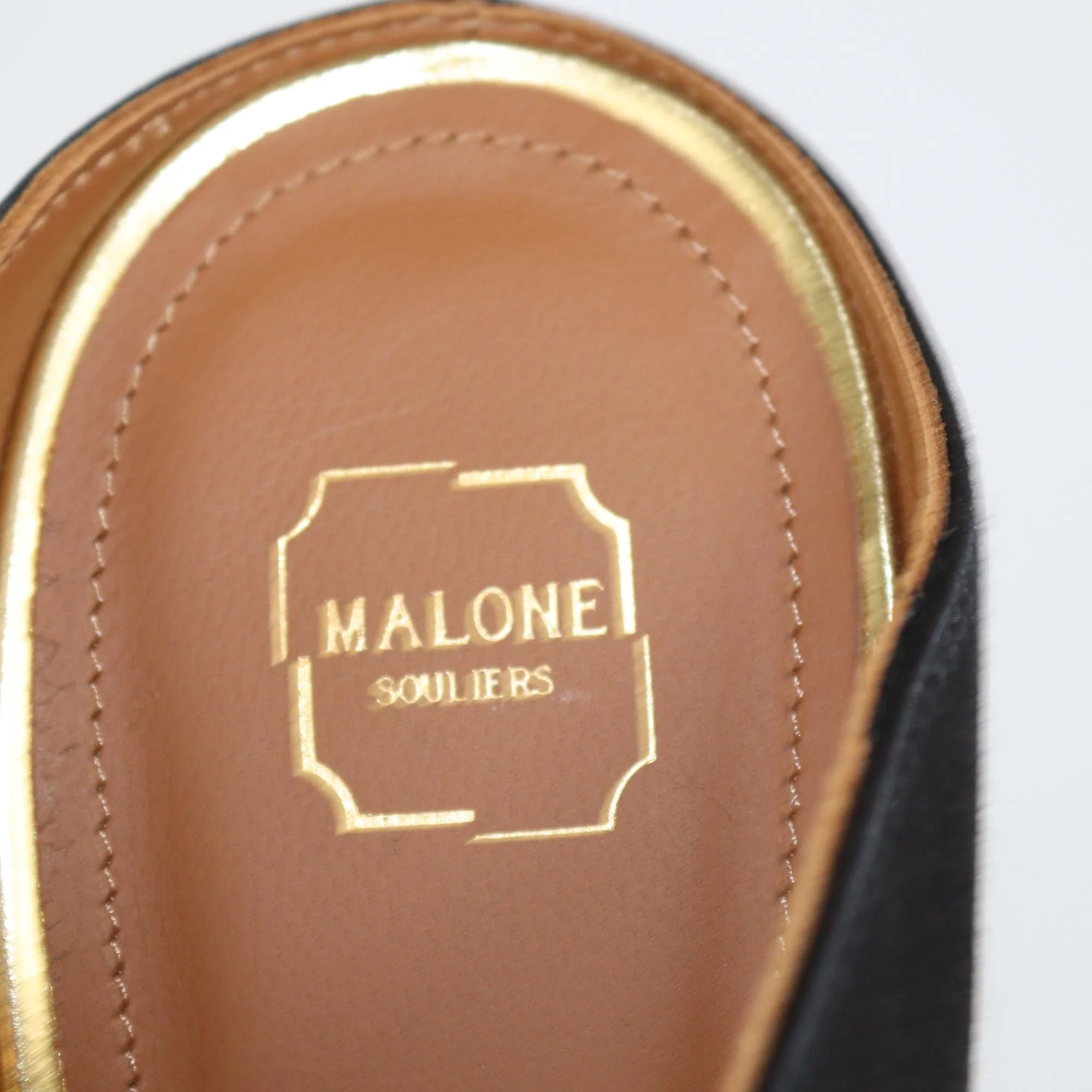 Malone Soulier Black Satin Maureen Mules