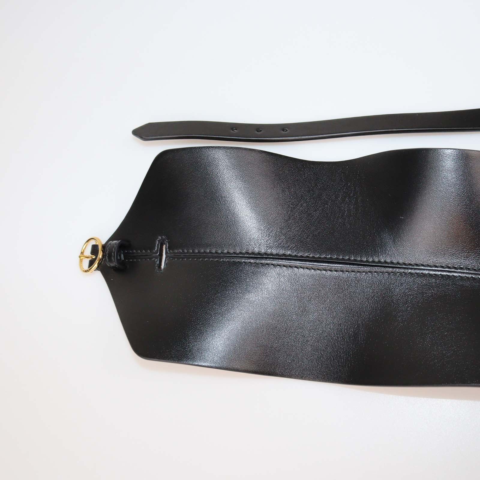 Alaia Black Leather Double Bustier Belt